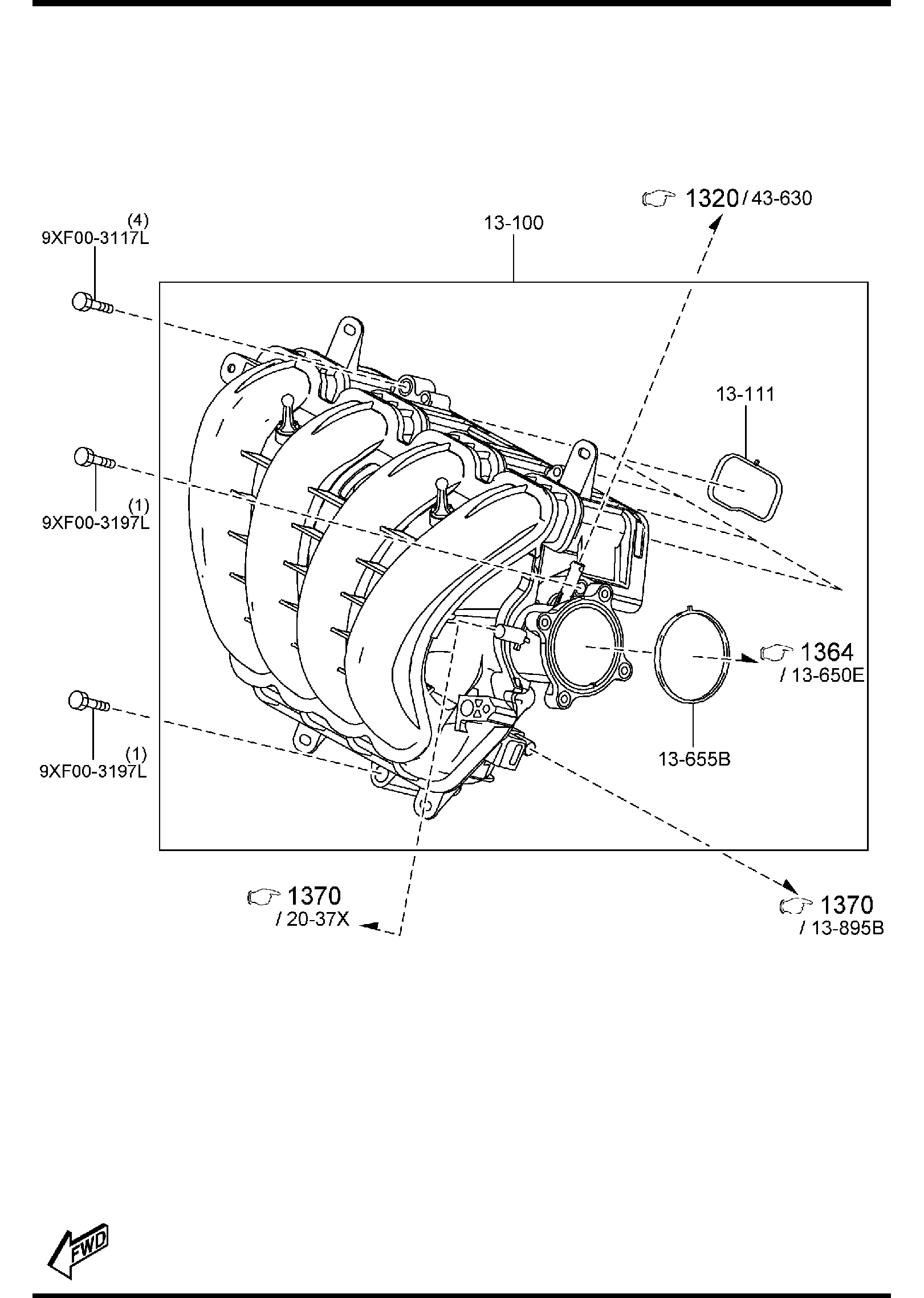 Full size assembly image of INLET MANIFOLD (2000CC)(6-SPEED) (1/1)