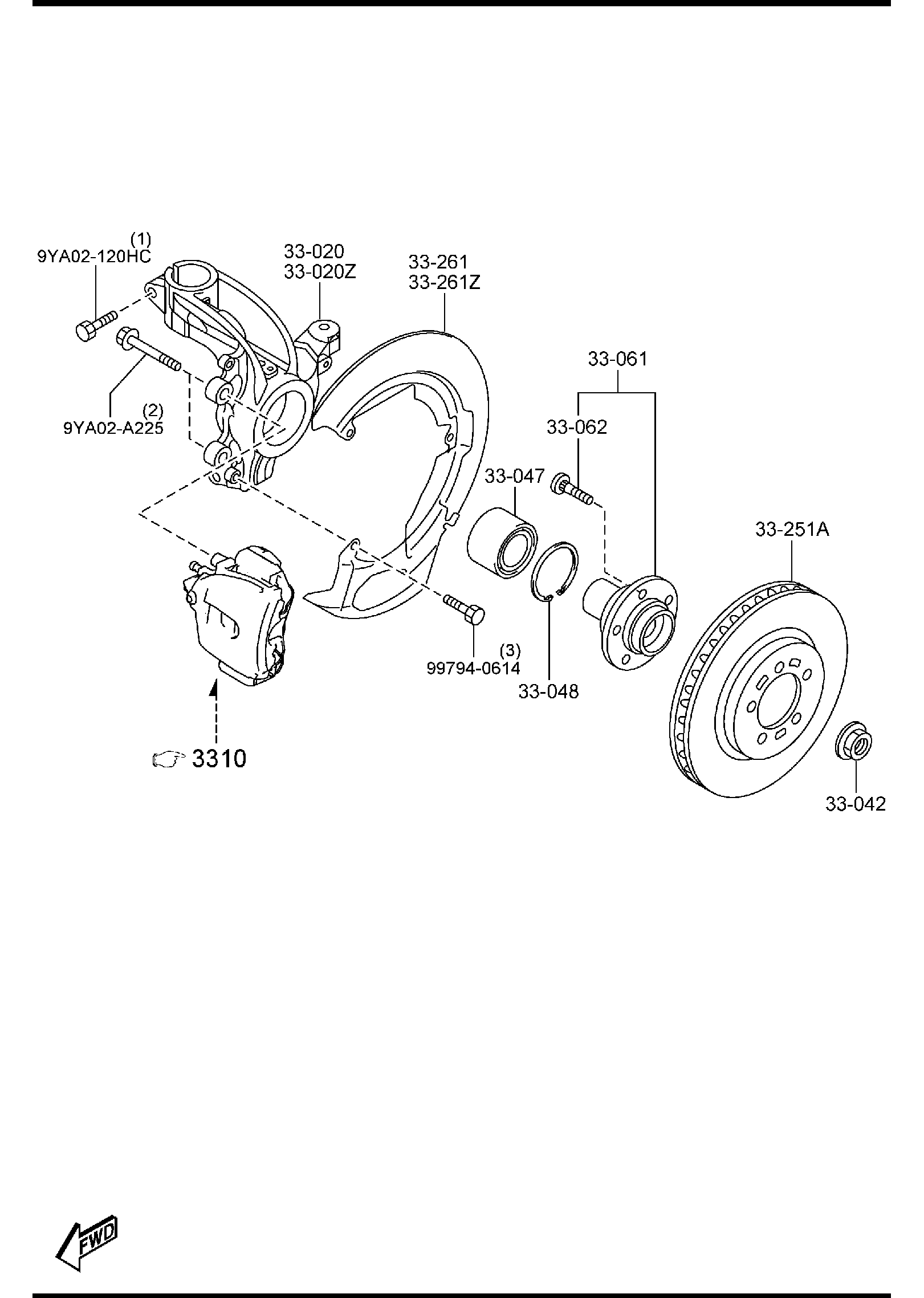 Diagram FRONT AXLE for your 2012 Mazda Mazda3   