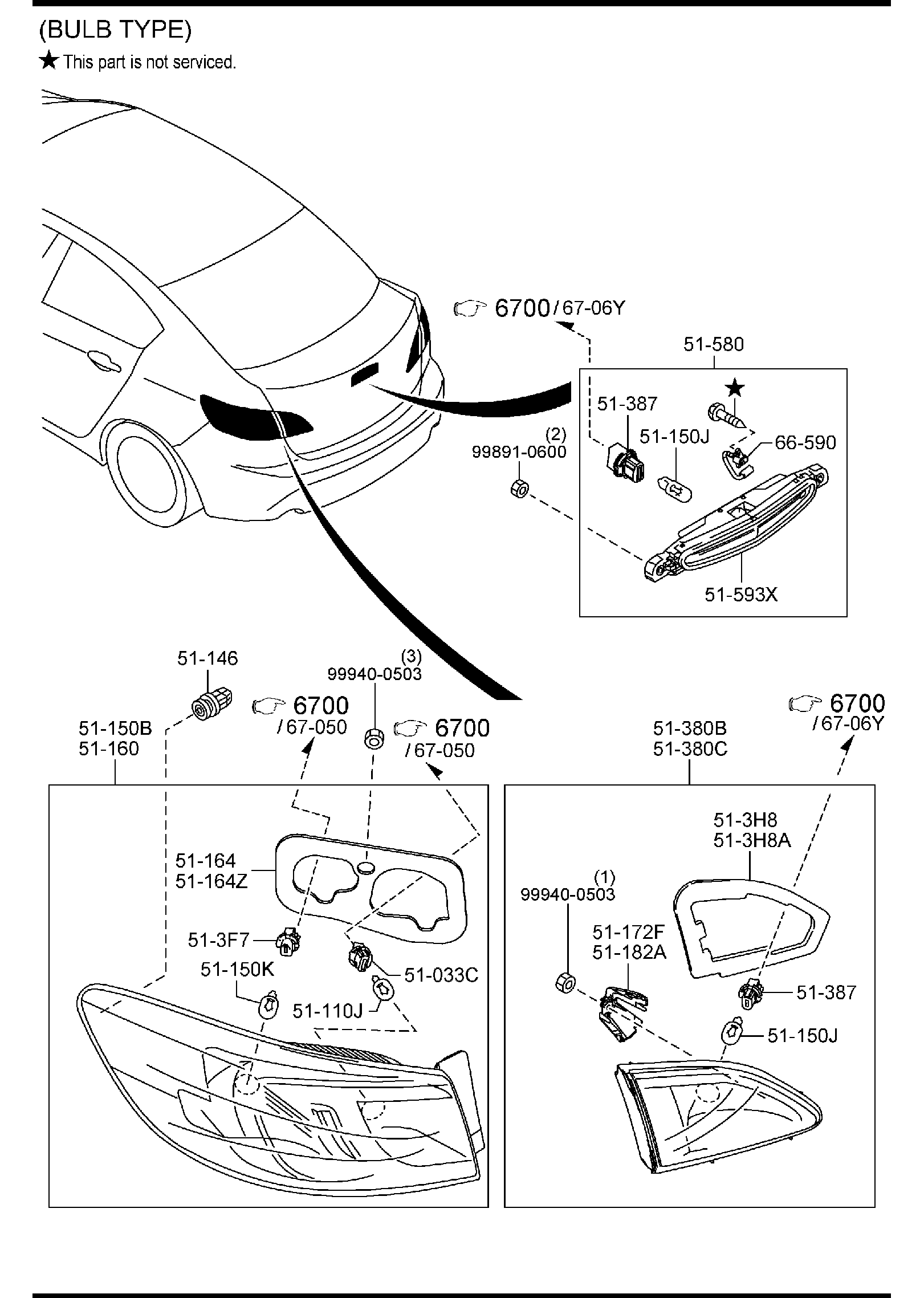 Diagram REAR COMBINATION LAMPS (4-DOOR) for your 2018 Mazda MX-5 Miata 2.0L AT RF Club 