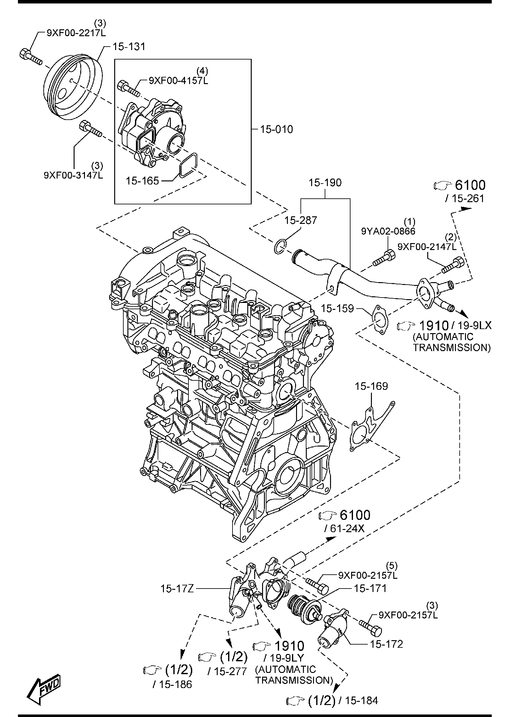 Diagram COOLING SYSTEM (2000CC)(6-SPEED) for your 2012 Mazda Mazda3  SEDAN ITR 