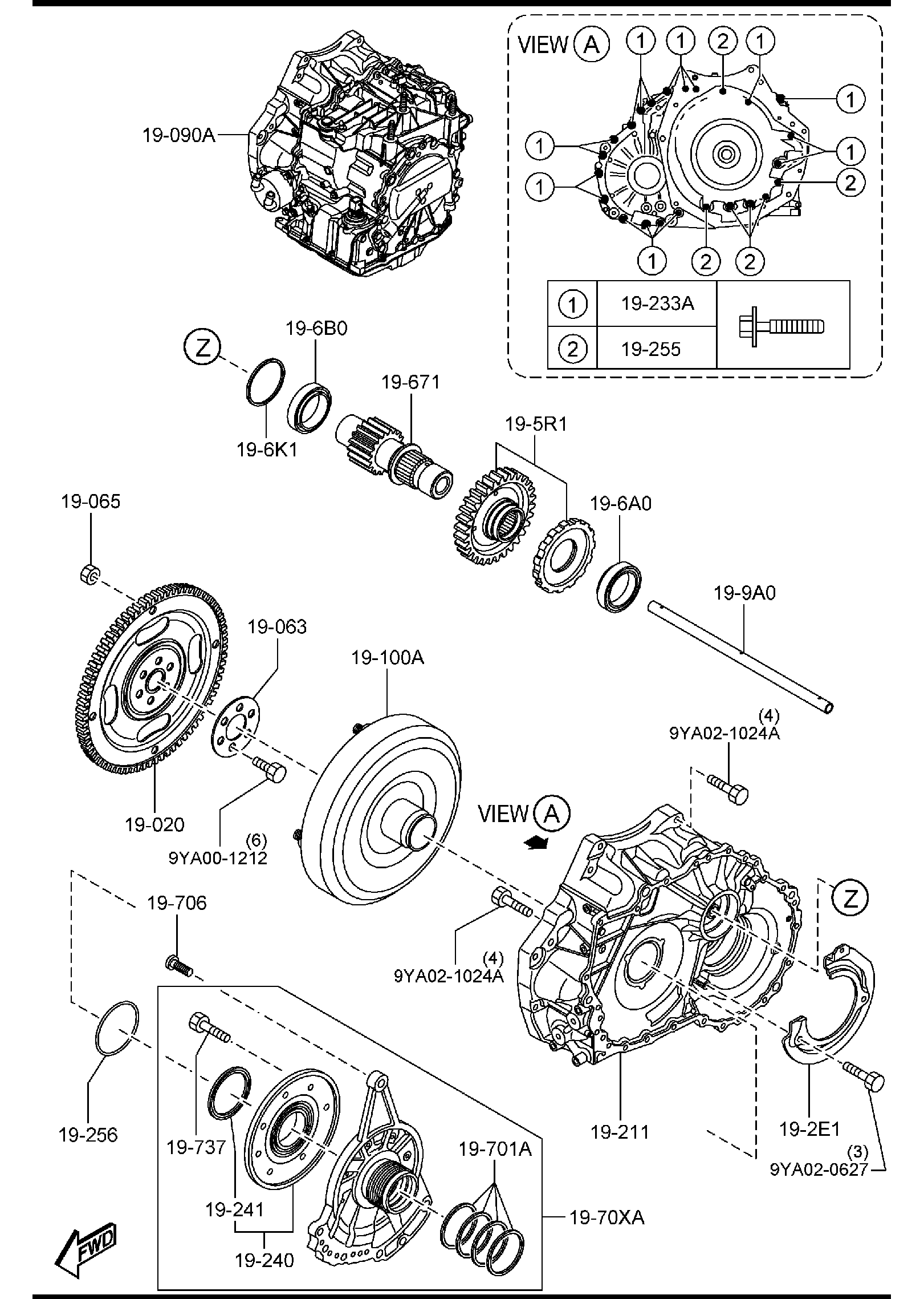 Diagram AUTOMATIC TRANSMISSION TORQUE CONVERTER, OIL PUMP & PIPINGS (6-SPEED) for your 2012 Mazda Mazda3  HATCHBACK ITR 