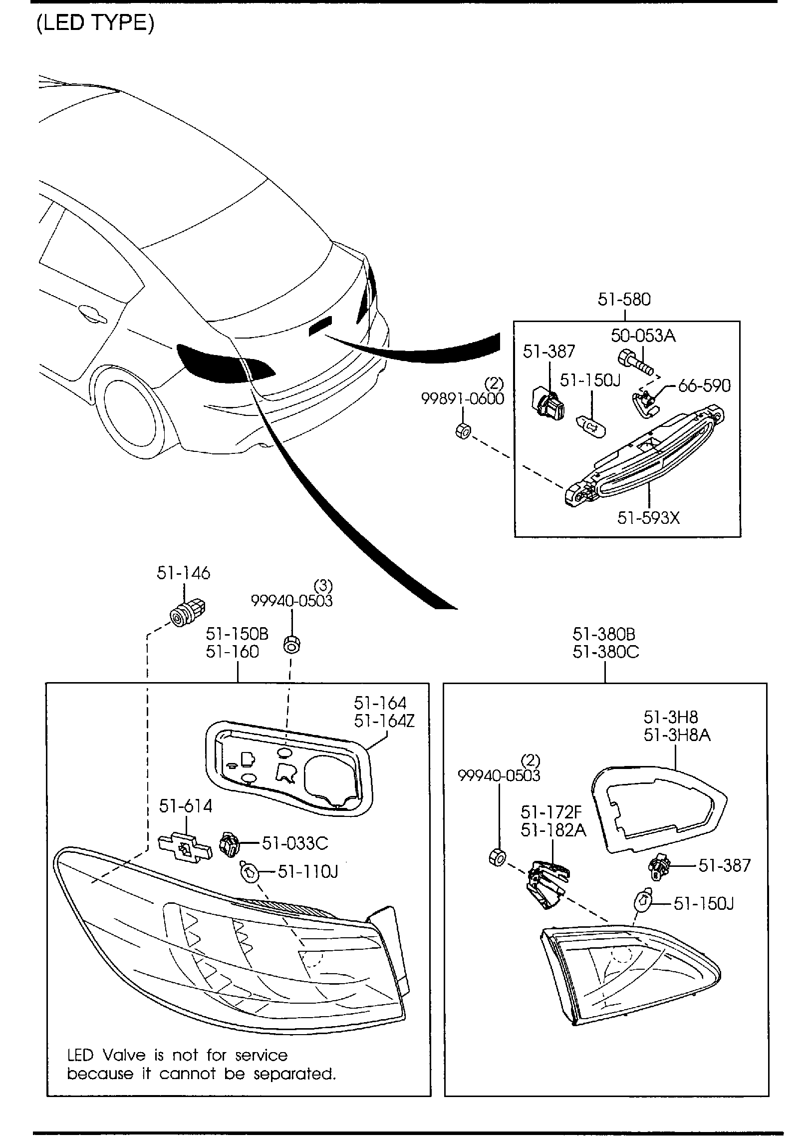 Diagram REAR COMBINATION LAMPS (4-DOOR) for your 2018 Mazda MX-5 Miata 2.0L AT RF Club 