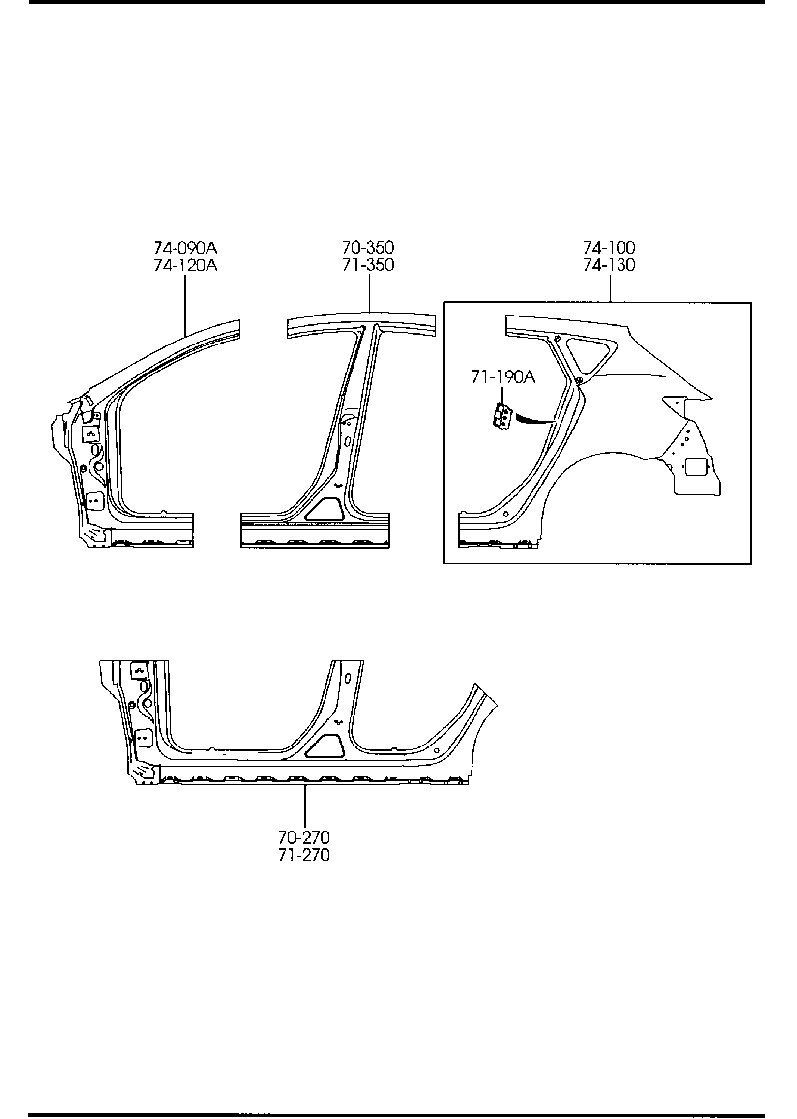 Diagram SIDE PANELS (5-DOOR) for your Mazda