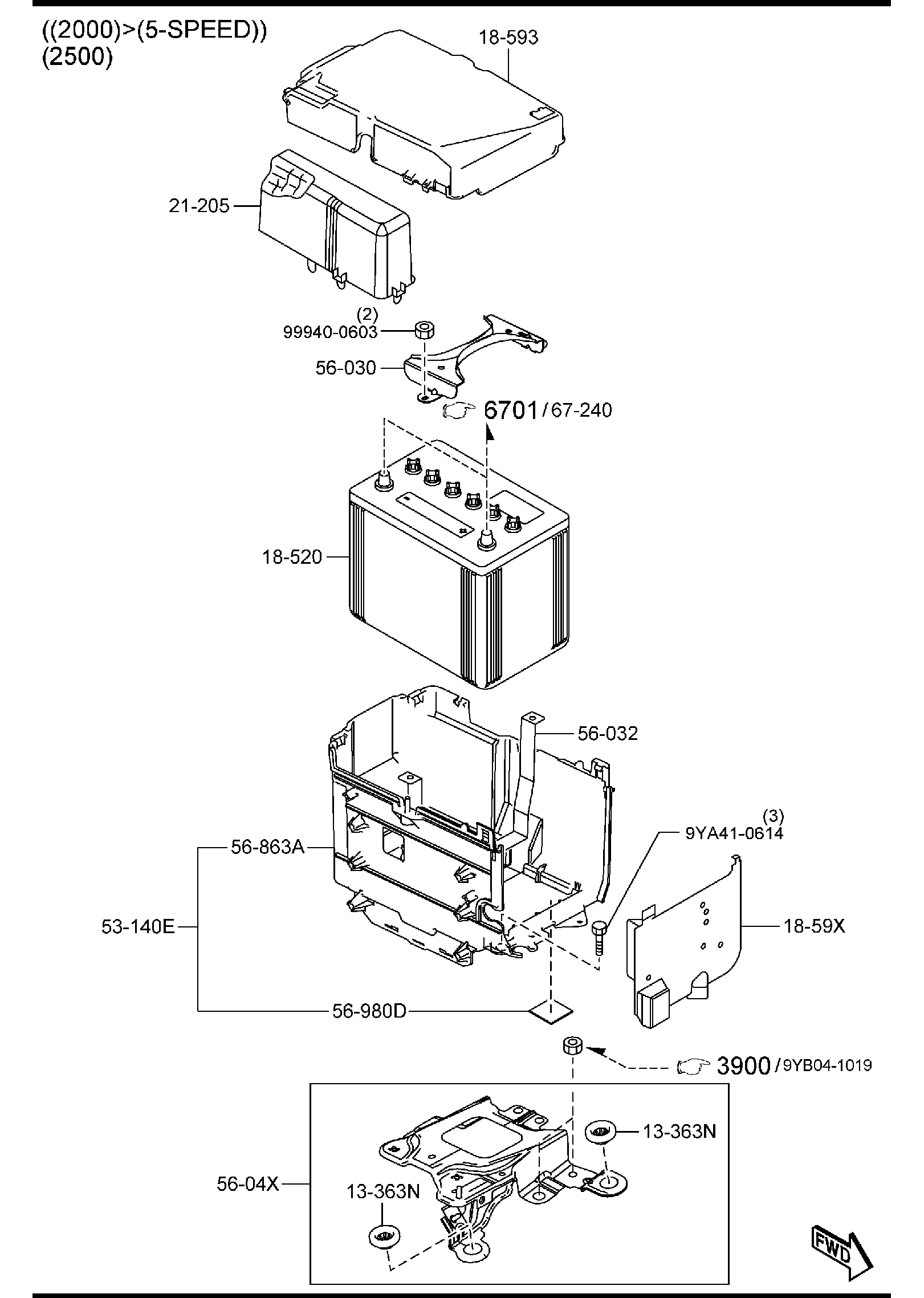 Diagram BATTERY (2000CC & 2500CC) for your 2015 Mazda MX-5 Miata   