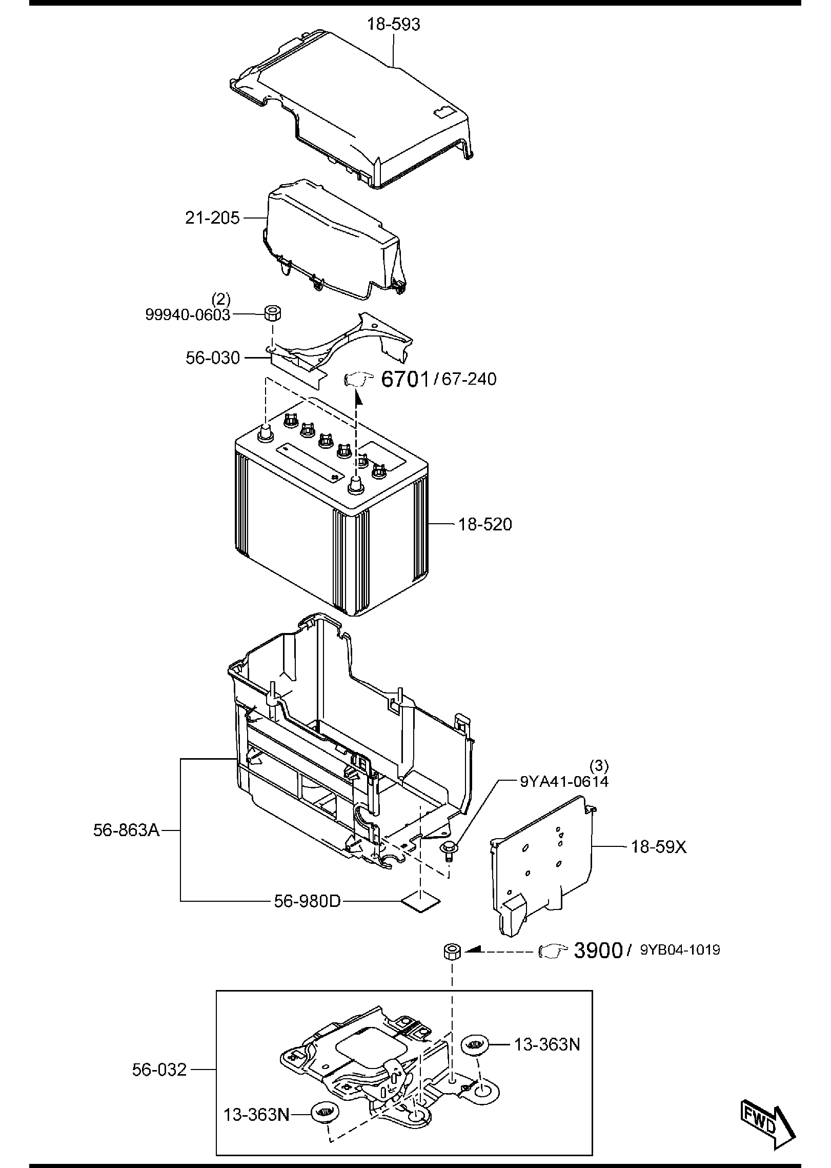 Diagram BATTERY (2300CC) for your 2015 Mazda MX-5 Miata   