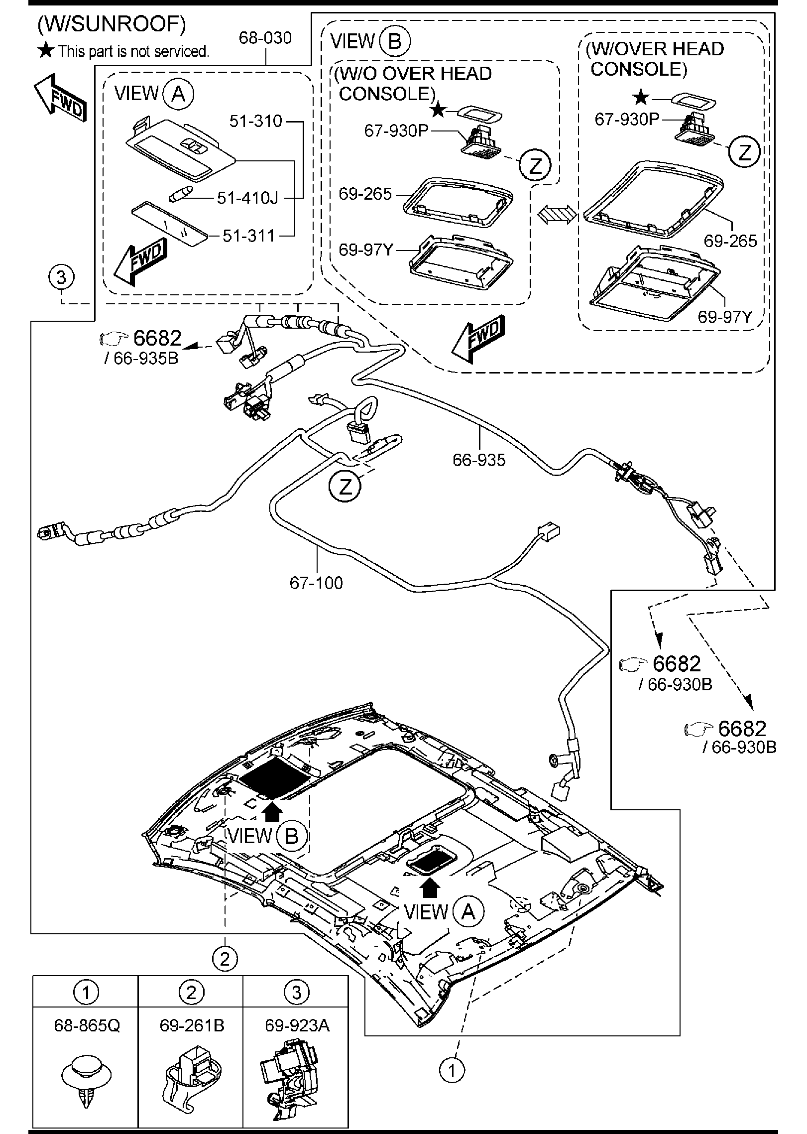 Diagram CEILING TRIMS (4-DOOR) for your 2011 Mazda RX-8   
