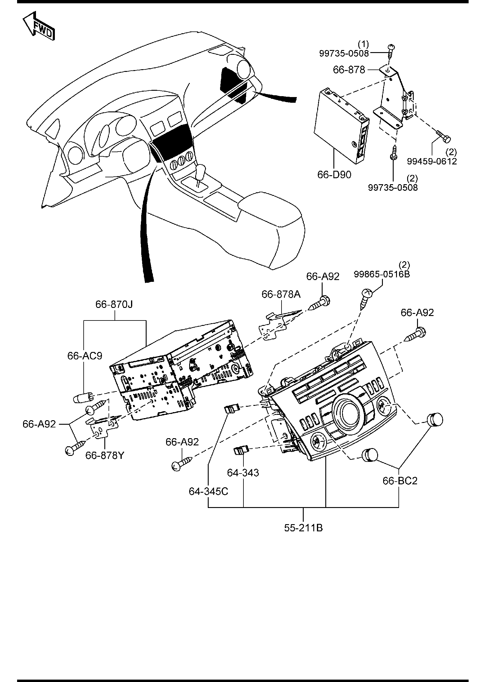 Diagram AUDIO SYSTEMS (RADIO & TAPE DECK) for your 2011 Mazda Mazda2   