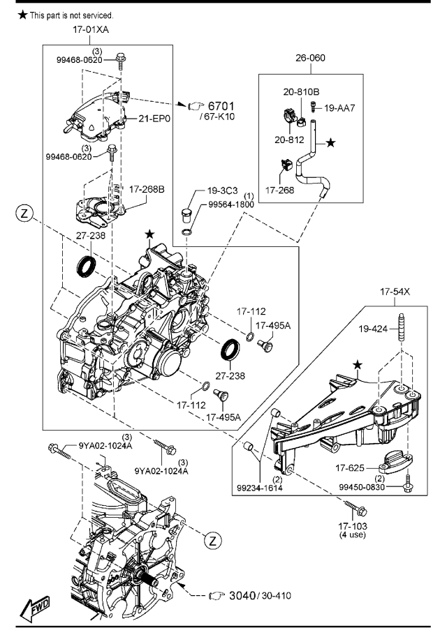 Diagram EV TRANSAXLE for your 2013 Mazda MX-5 Miata  Club 