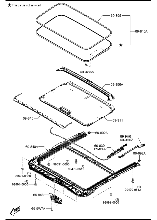 Diagram SUNROOF for your 2025 Mazda CX-70   