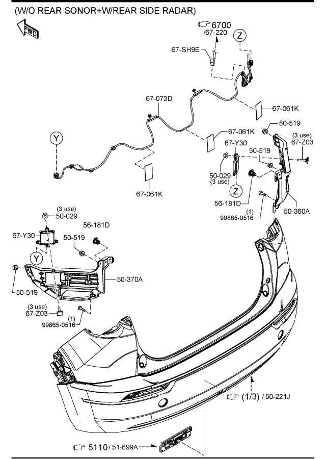 Diagram REAR BUMPER for your 2010 Mazda Mazda3 2.5L AT HATCHBACK SP 