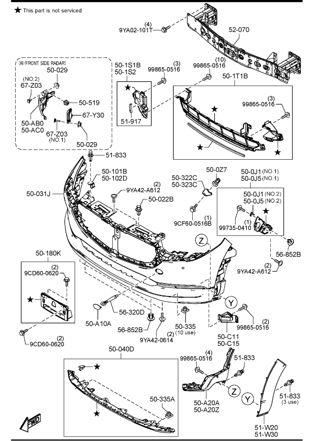 Diagram FRONT BUMPER for your 2014 Mazda MX-5 Miata   