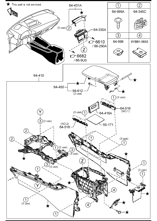 Diagram CONSOLE for your 2022 Mazda MX-5 Miata  Sport 