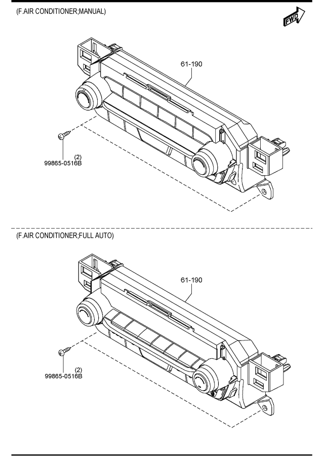 Diagram HEATER CONTROLS COMPONENTS for your 1993 Mazda 323 1.8L MT SEDAN DX 