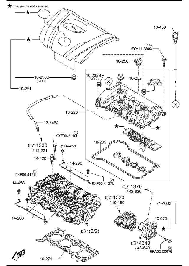 Diagram CYLINDER HEAD & COVER (W/O TURBO)(2000CC) for your 2018 Mazda Mazda3  HATCHBACK SP (VIN Begins: JM1) 