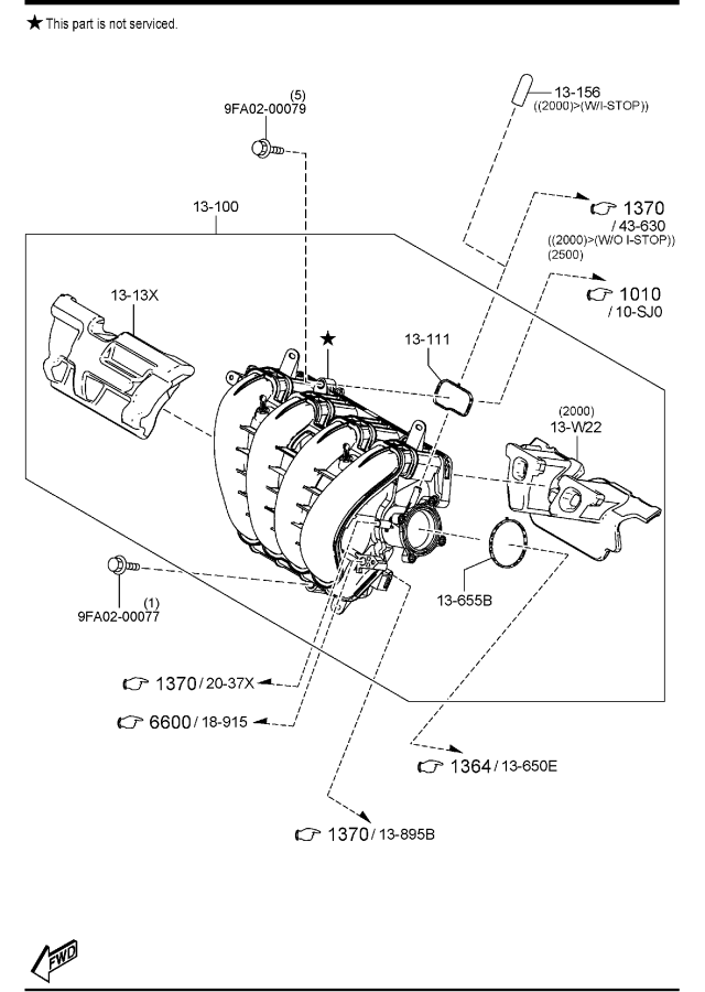 Diagram INLET MANIFOLD (W/O TURBO) for your 2005 Mazda B2500   