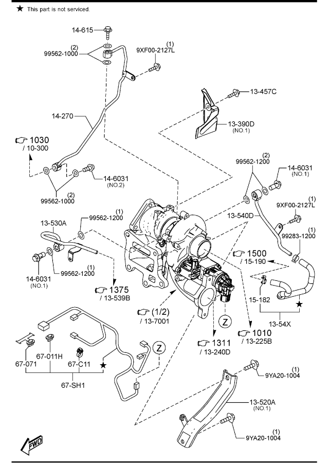 Diagram TURBO CHARGER (W/TURBO) for your 2021 Mazda CX-5  GT RESERVE 