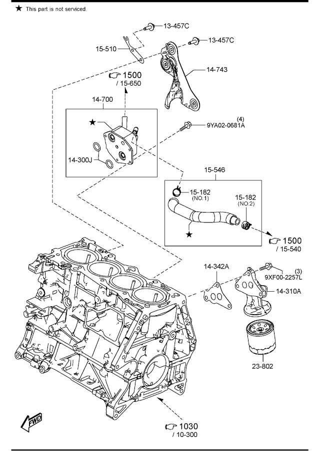 Diagram OIL PUMP & FILTER (W/TURBO) for your 1999 Mazda B4000   