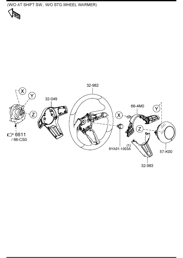 Diagram STEERING WHEEL for your 2021 Mazda CX-9 2.5L AT 4WD Signature 