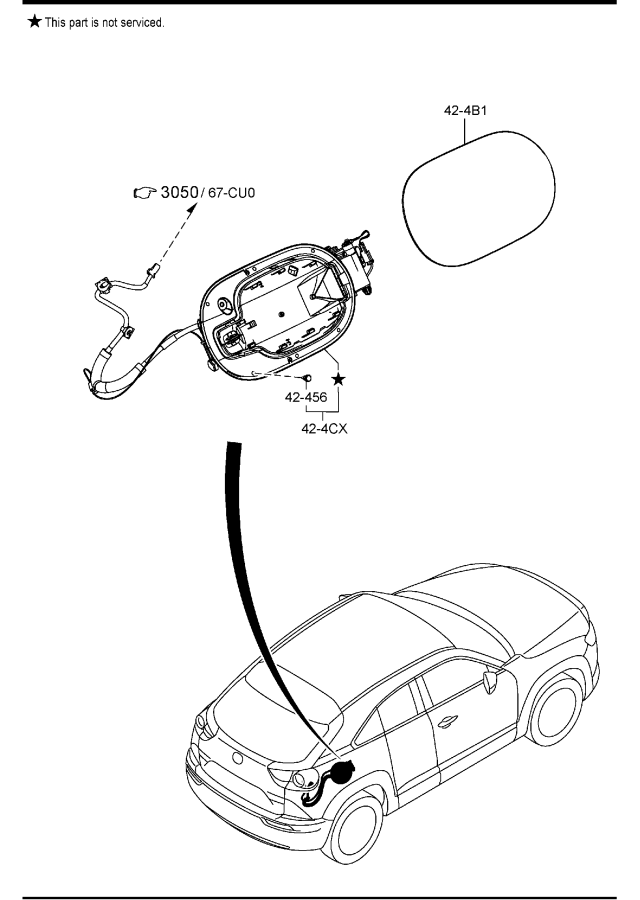 Diagram LID OPENER (CHARGE LID) for your Mazda