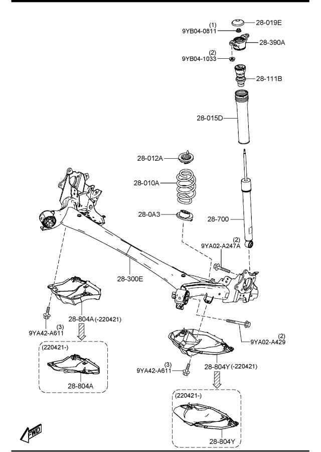 Diagram REAR SUSPENSION MECHANISMS for your 2013 Mazda CX-9   