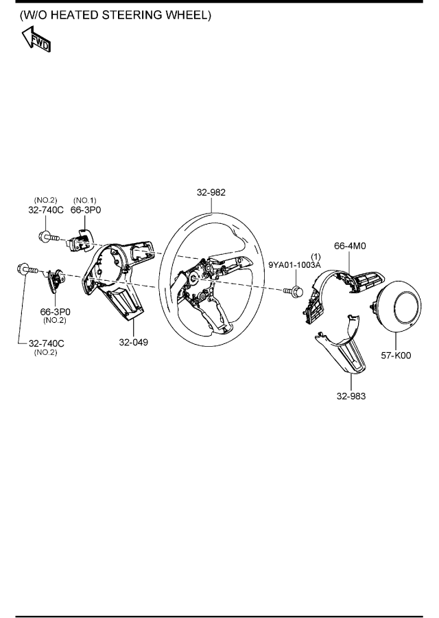 Diagram STEERING WHEEL for your Mazda