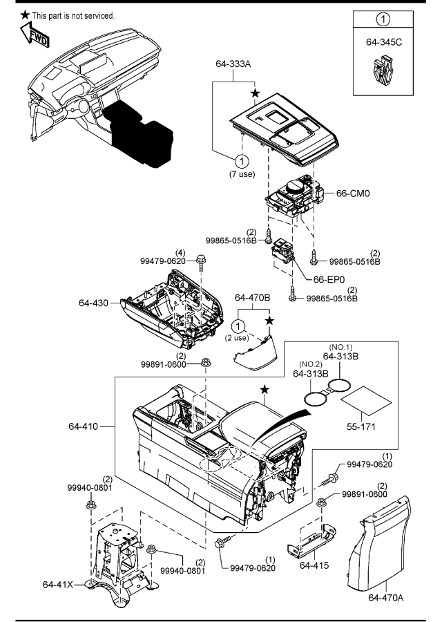 Diagram CONSOLE for your Mazda Mazda6  