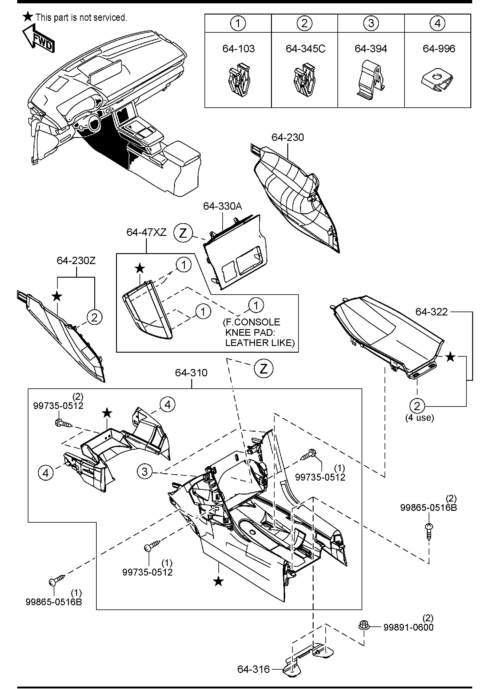 Diagram CONSOLE for your Mazda Mazda6  