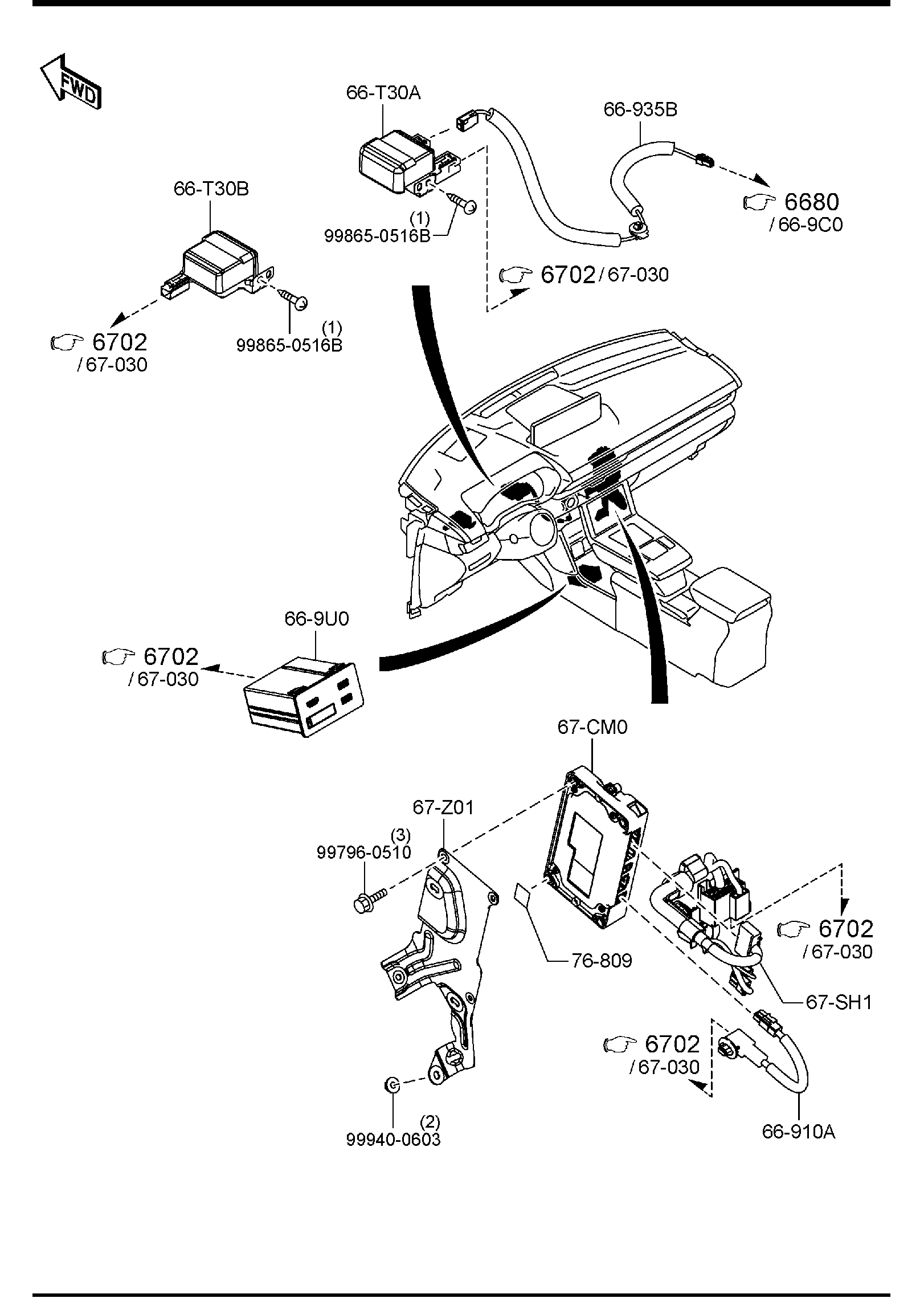 Diagram AUDIO SYSTEMS (ANTENNA & SPEAKER) for your 2018 Mazda CX-5  Sport 