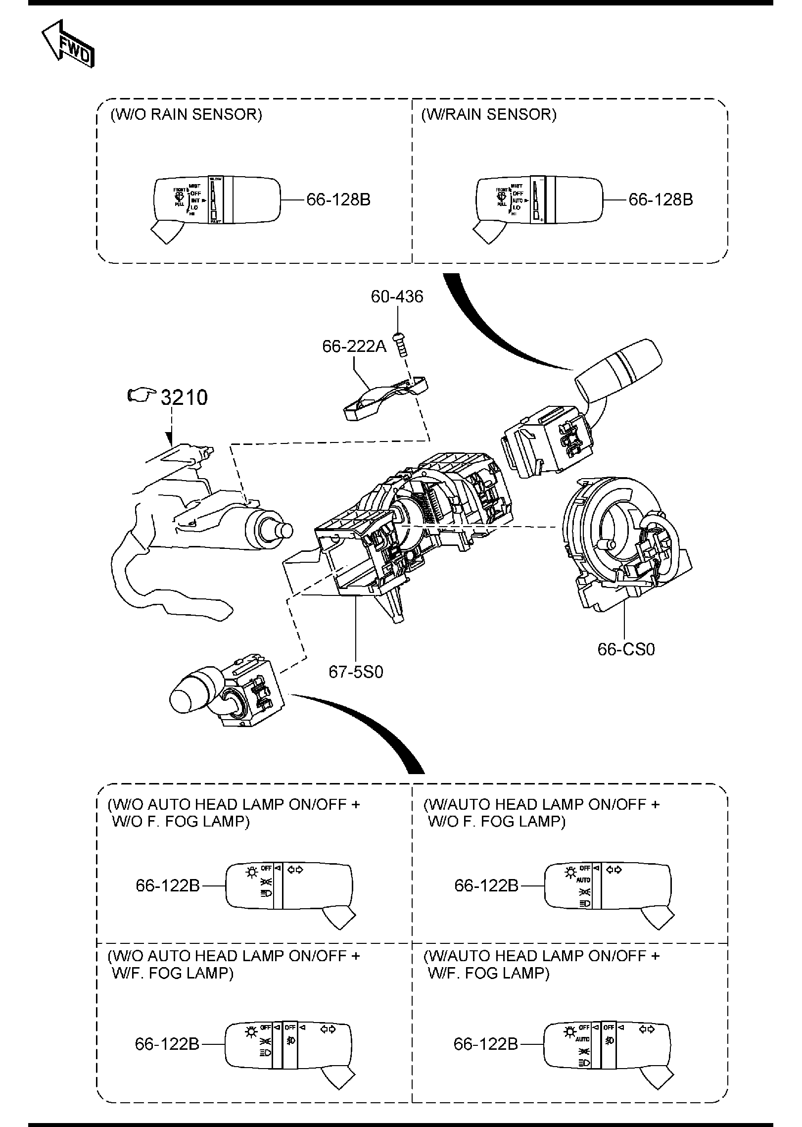 Full size assembly image of COMBINATION SWITCH ('14,'15 MODEL) (1/1)