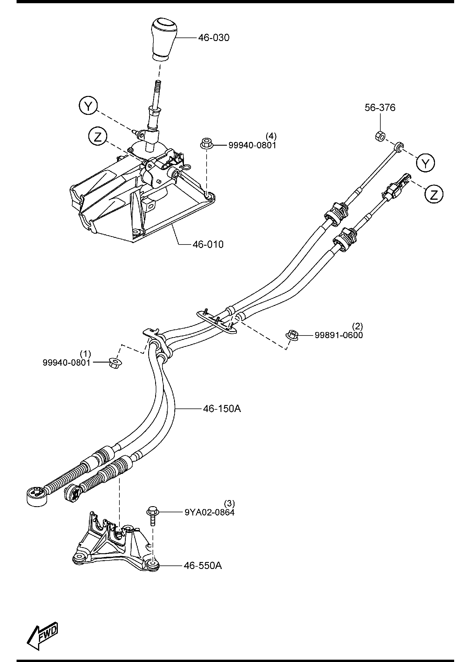 Full size assembly image of CHANGE CONTROL SYSTEM (MANUAL TRANSMISSION) (1/1)