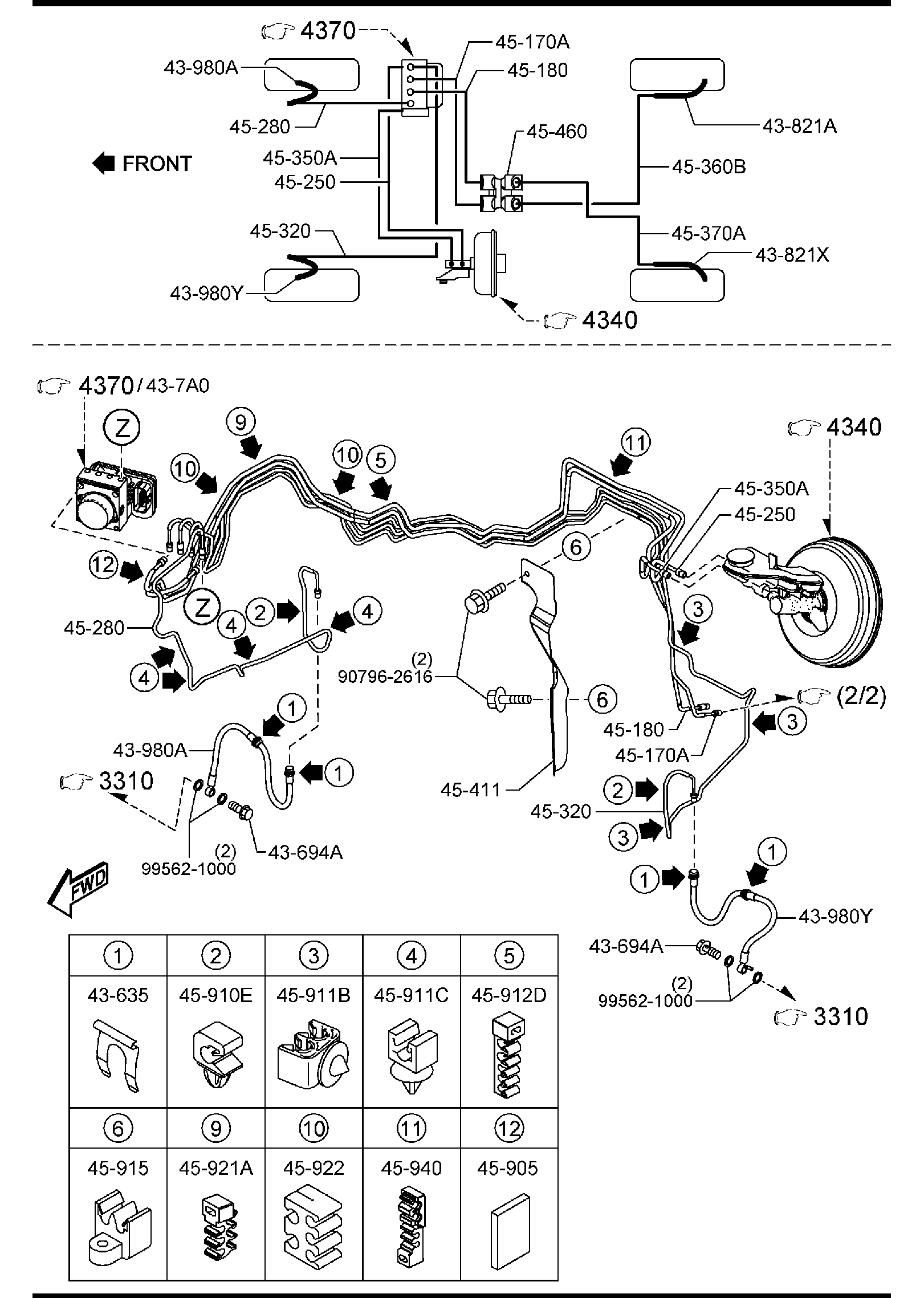 Diagram BRAKE PIPINGS ('14,'15 MODEL) for your Mazda