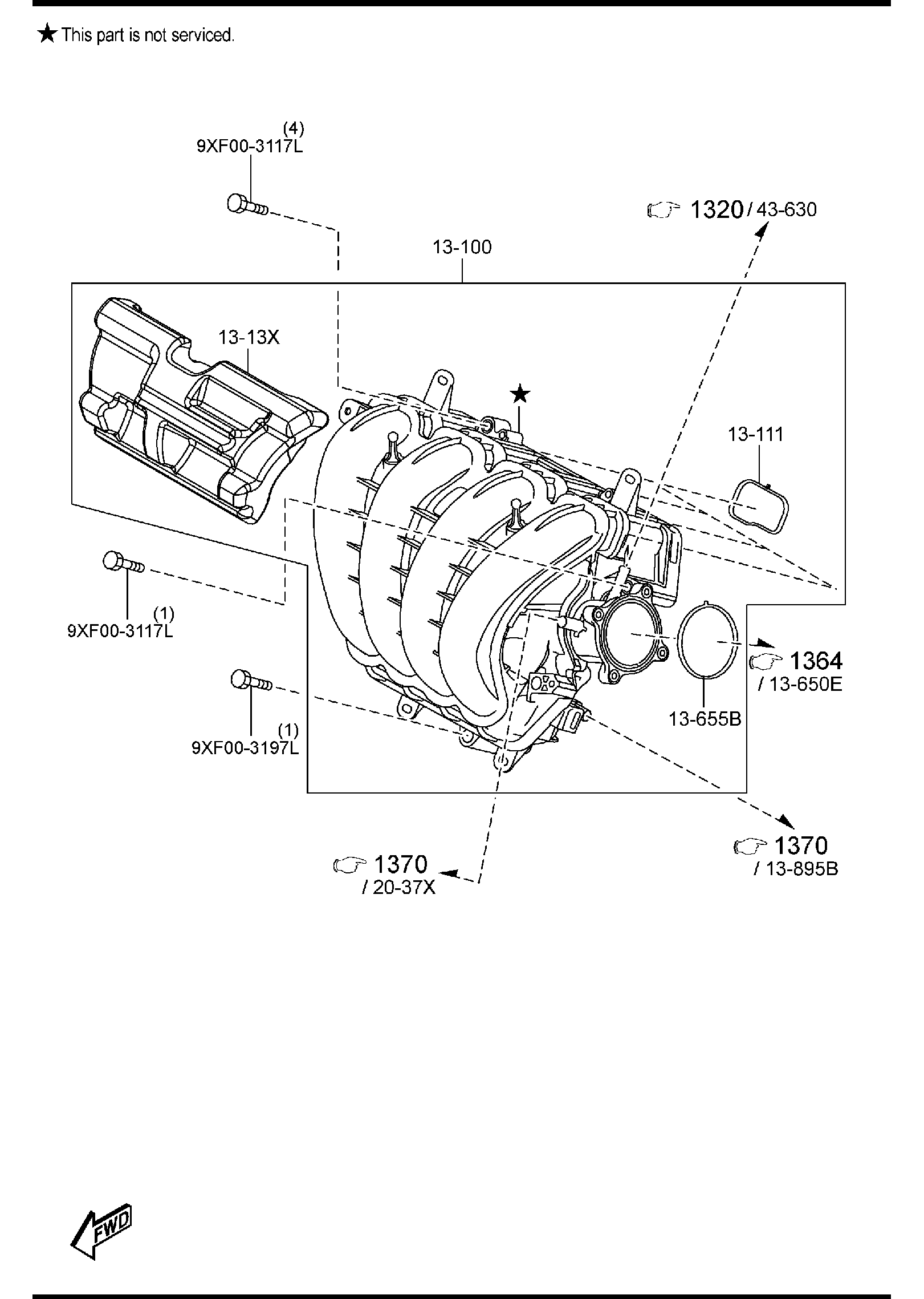 Diagram INLET MANIFOLD for your Mazda