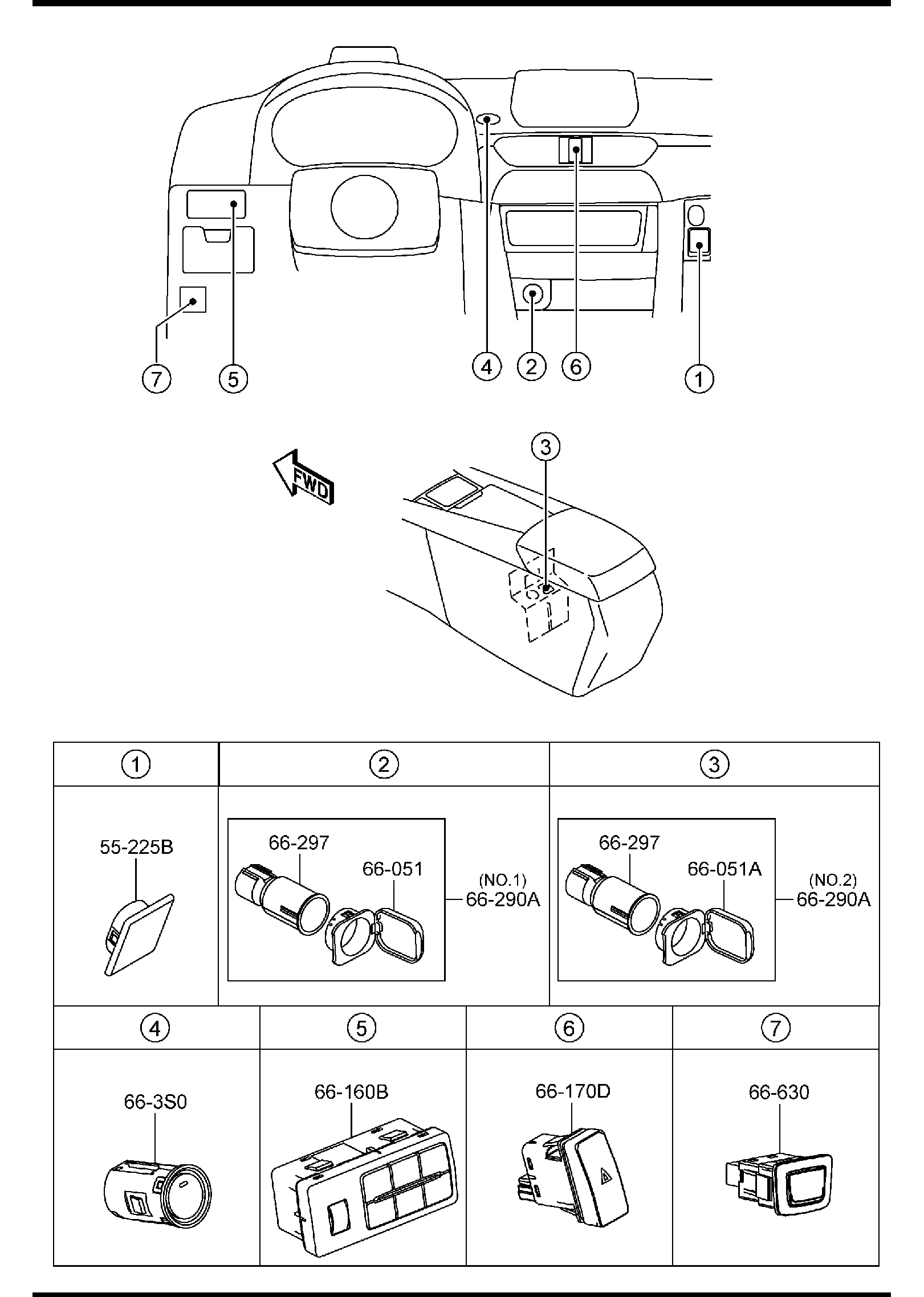 Diagram DASHBOARD SWITCHES ('16 MODEL) for your 2017 Mazda CX-5   