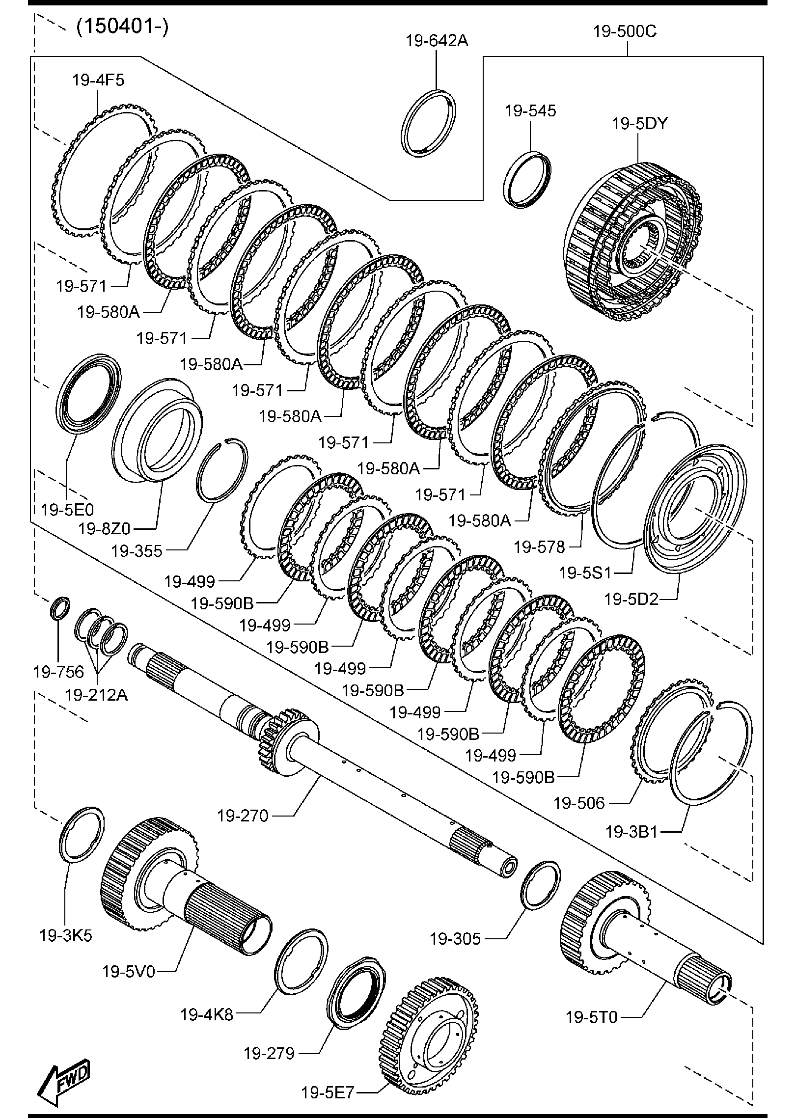 Diagram AUTOMATIC TRANSMISSION GOVERNOR, LOW & REVERSE PISTON for your 2002 Mazda Millenia   