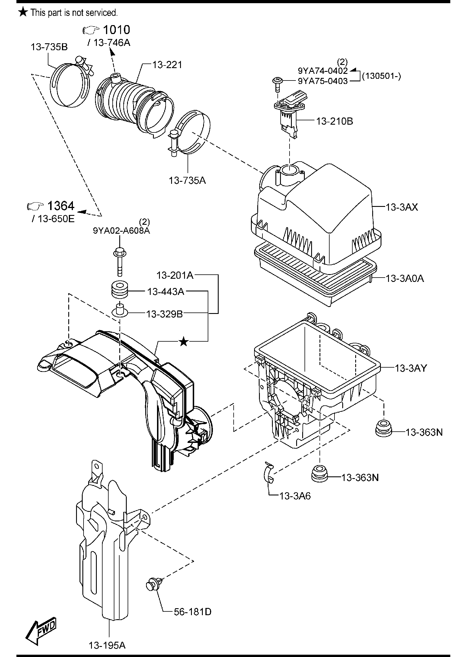 Diagram AIR CLEANER for your Mazda