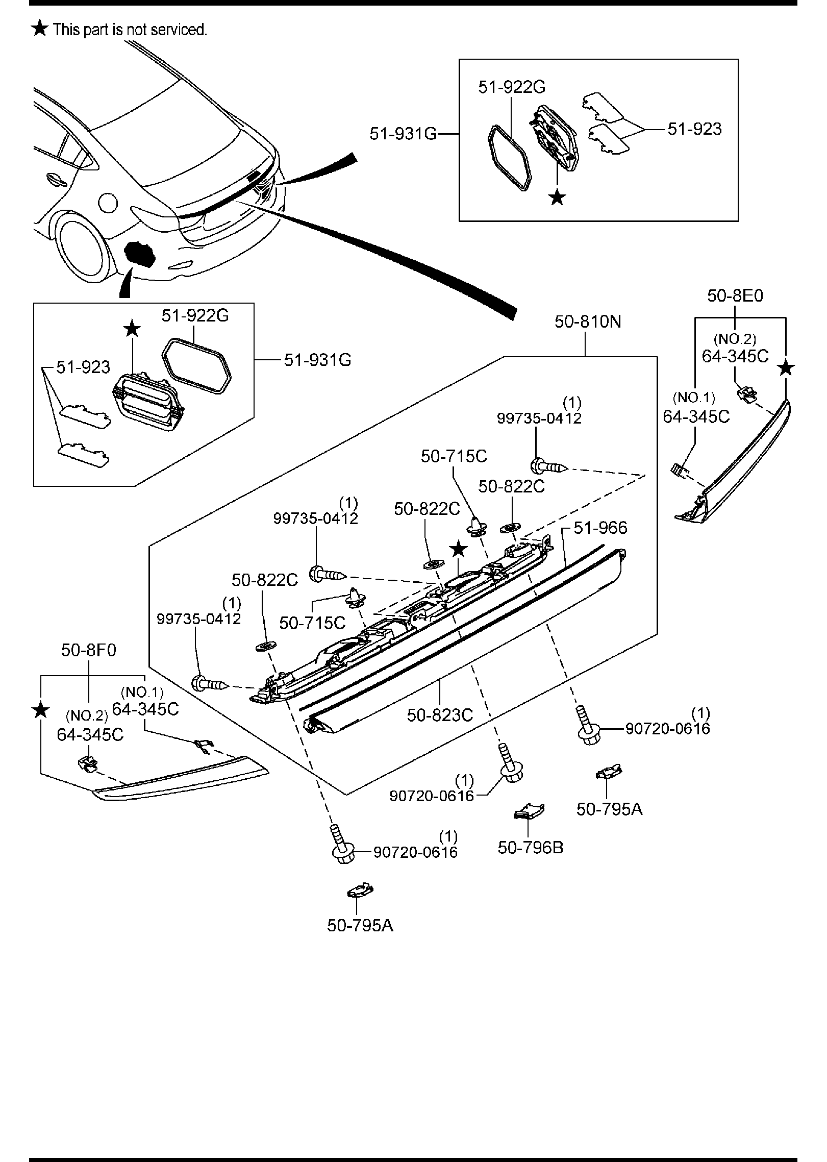 Diagram COWL & EXTRACTOR GRILLES for your 2015 Mazda CX-9 3.7L AT 2WD Touring 