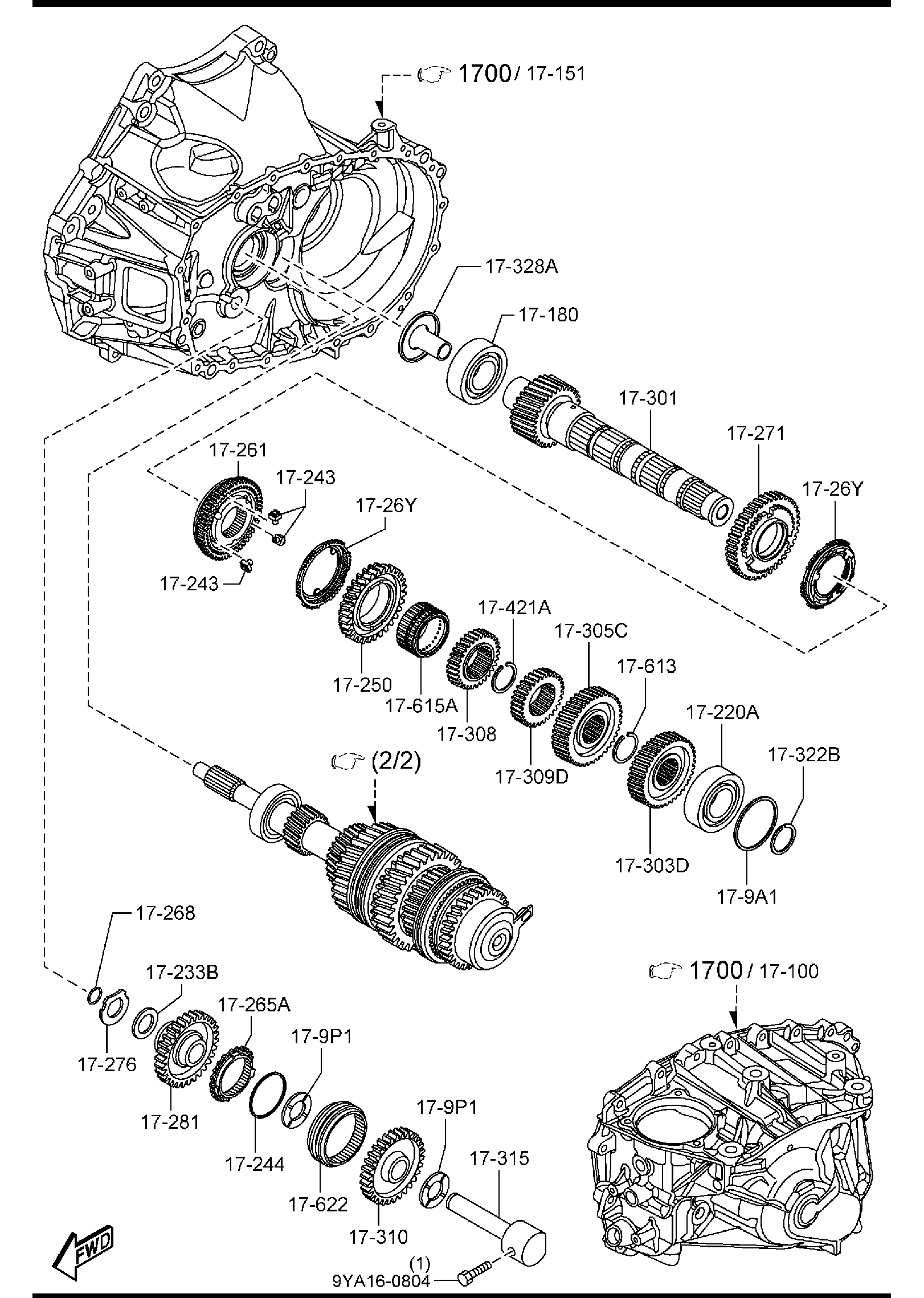 Diagram MANUAL TRANSMISSION GEARS for your 2014 Mazda Mazda6  SEDAN GRAND TOURING 