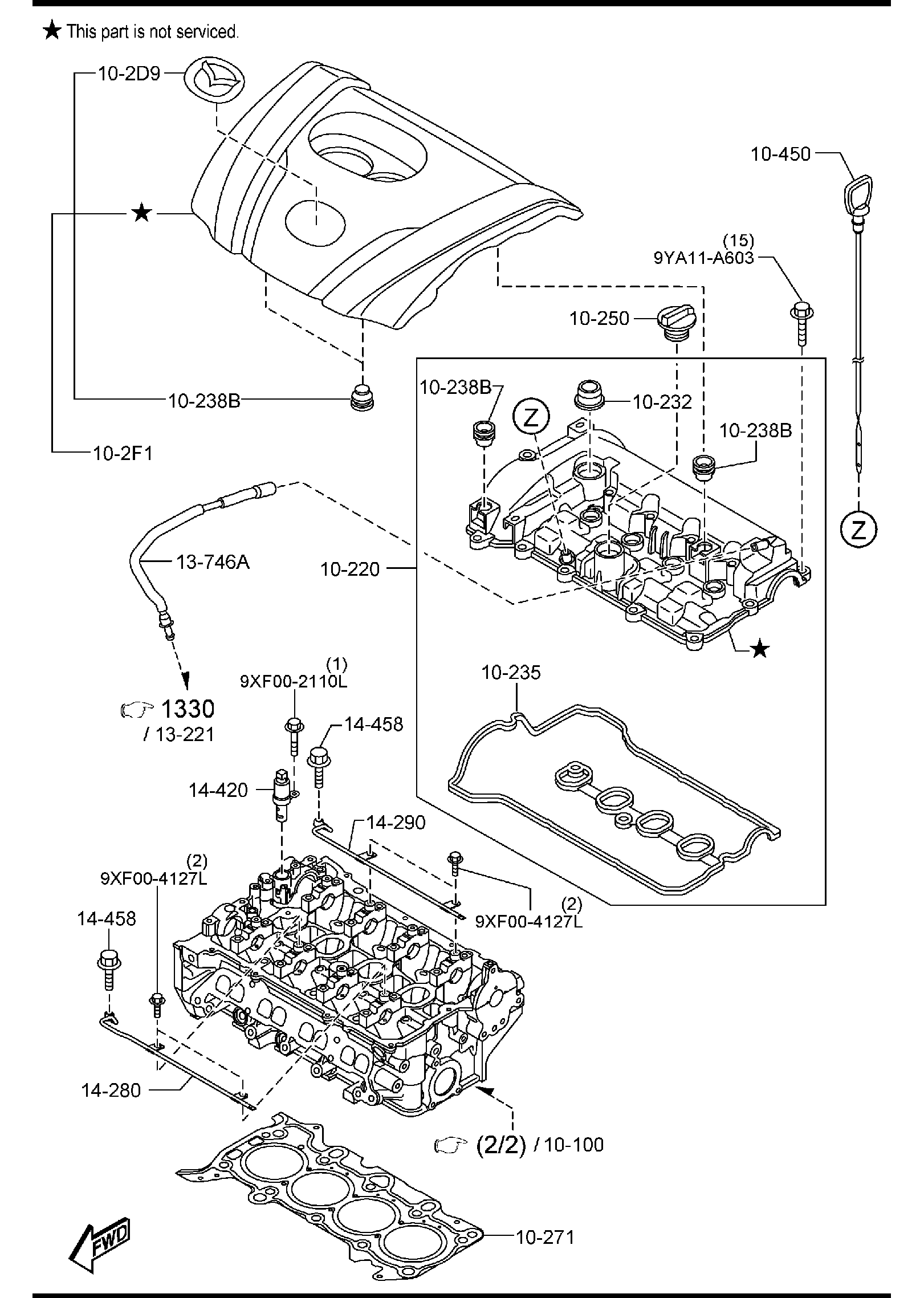 Diagram CYLINDER HEAD & COVER for your 2008 Mazda Tribute   