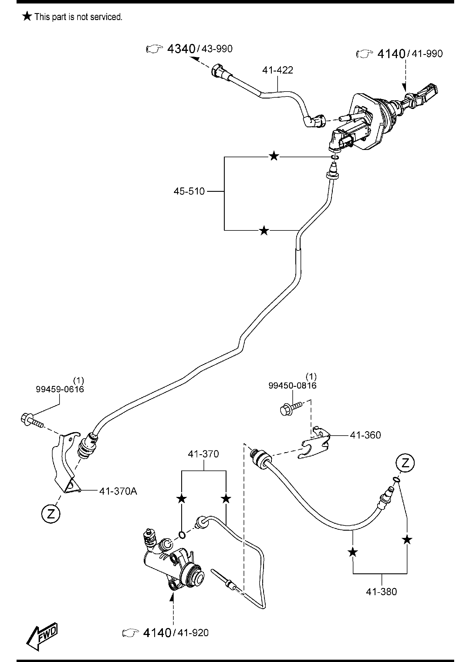 Diagram CLUTCH PIPINGS (MANUAL TRANSMISSION) for your 2011 Mazda Mazda3   