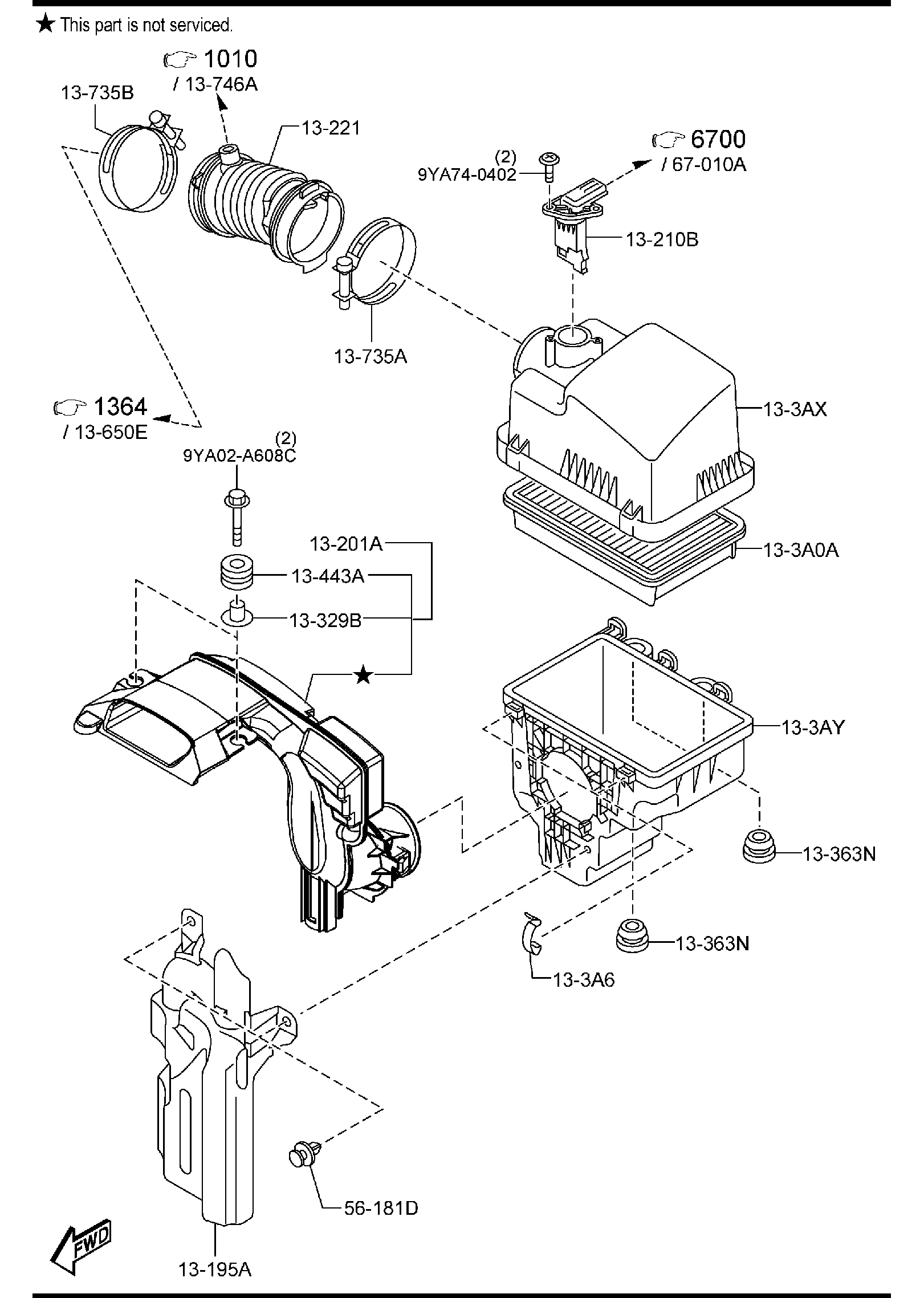 Diagram AIR CLEANER (W/O TURBO) for your Mazda