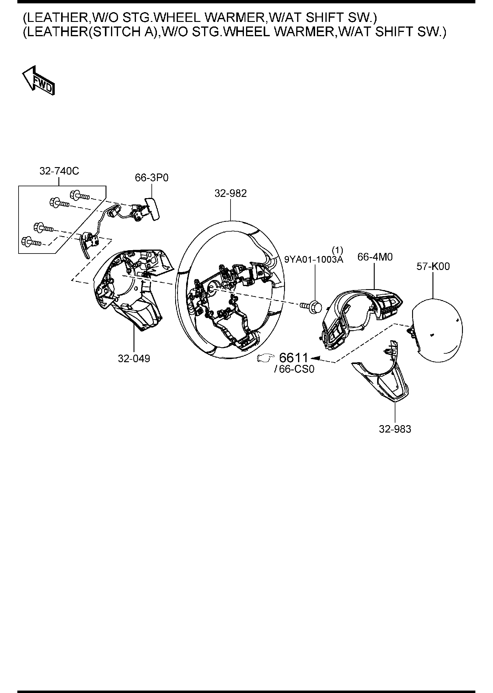 Diagram STEERING WHEEL for your 2024 Mazda Mazda3   
