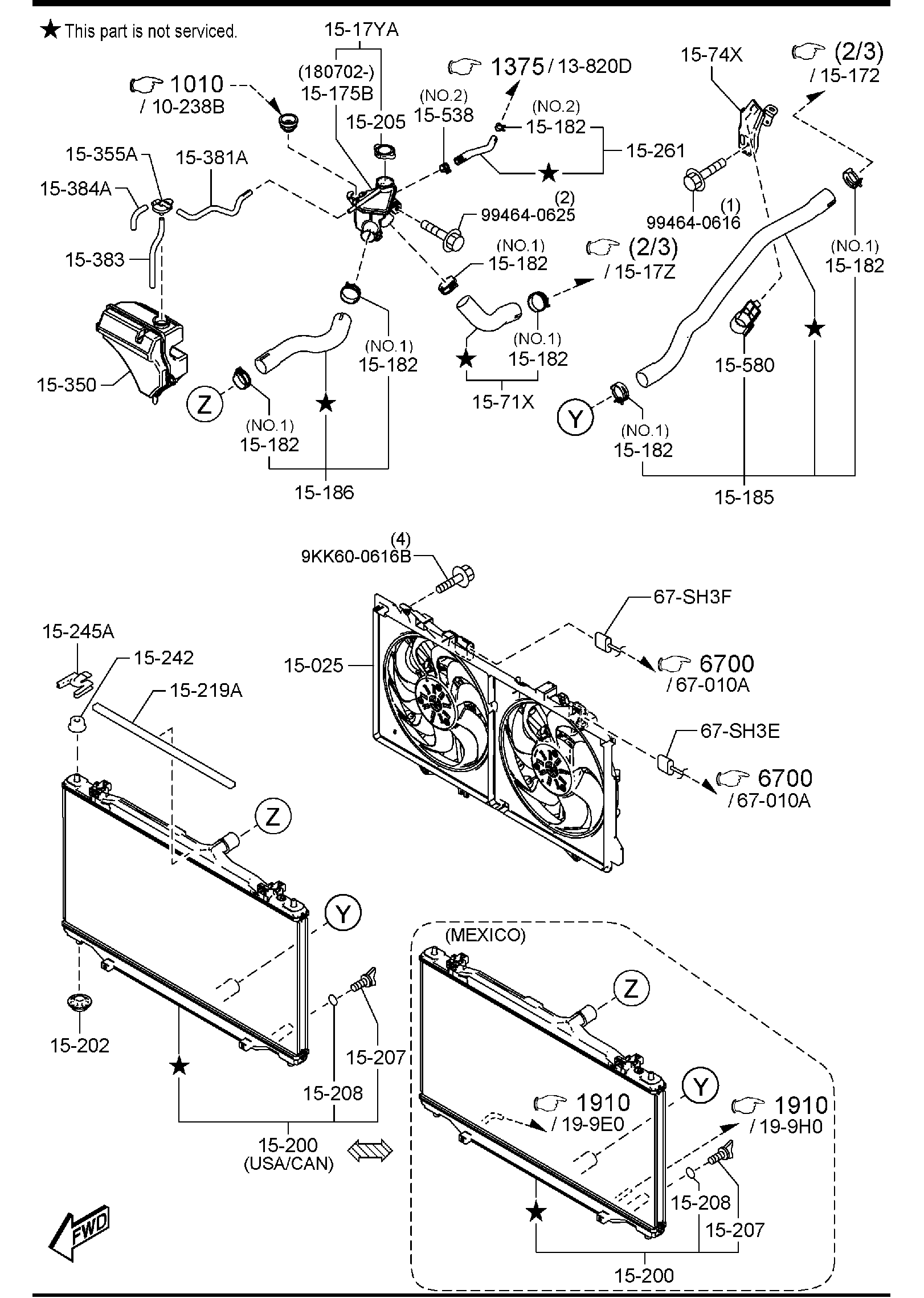 Diagram COOLING SYSTEM (W/TURBO) for your Mazda RX-8  