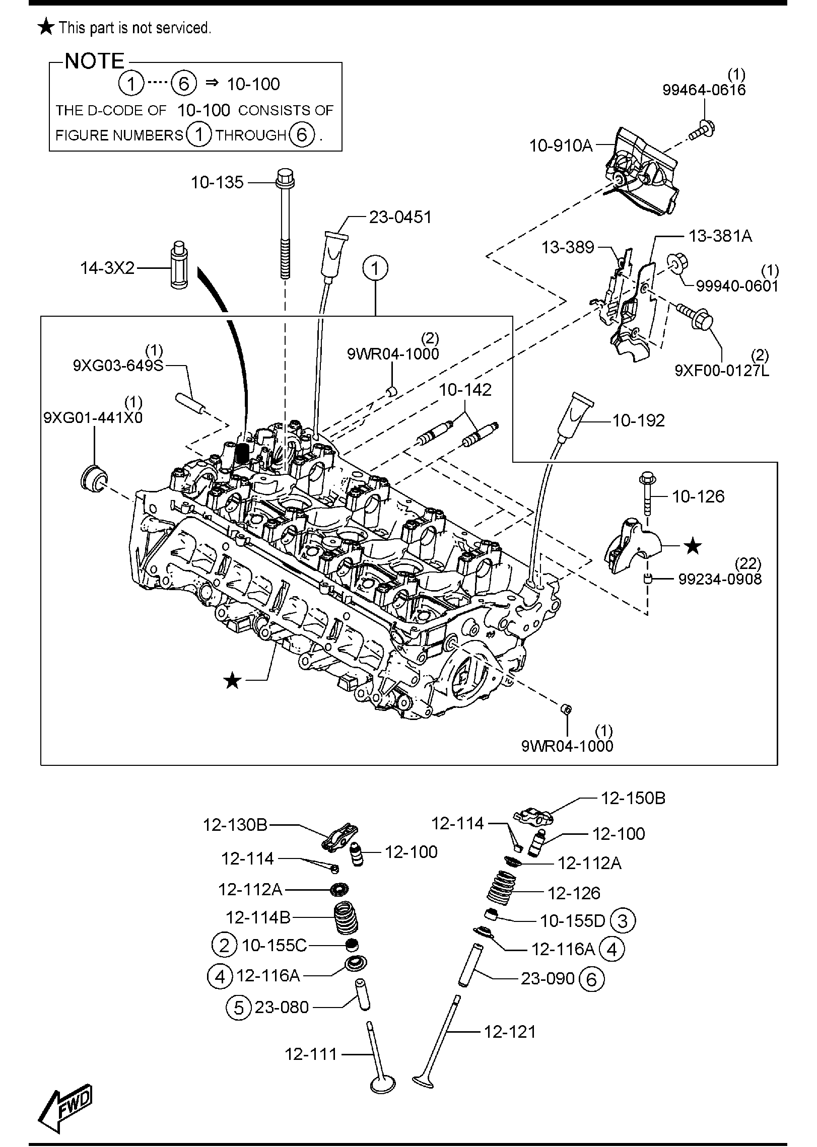 Diagram CYLINDER HEAD & COVER (GASOLINE)(W/O TURBO)(W/O CYLINDER DEACTIVATION) for your 2005 Mazda Tribute   