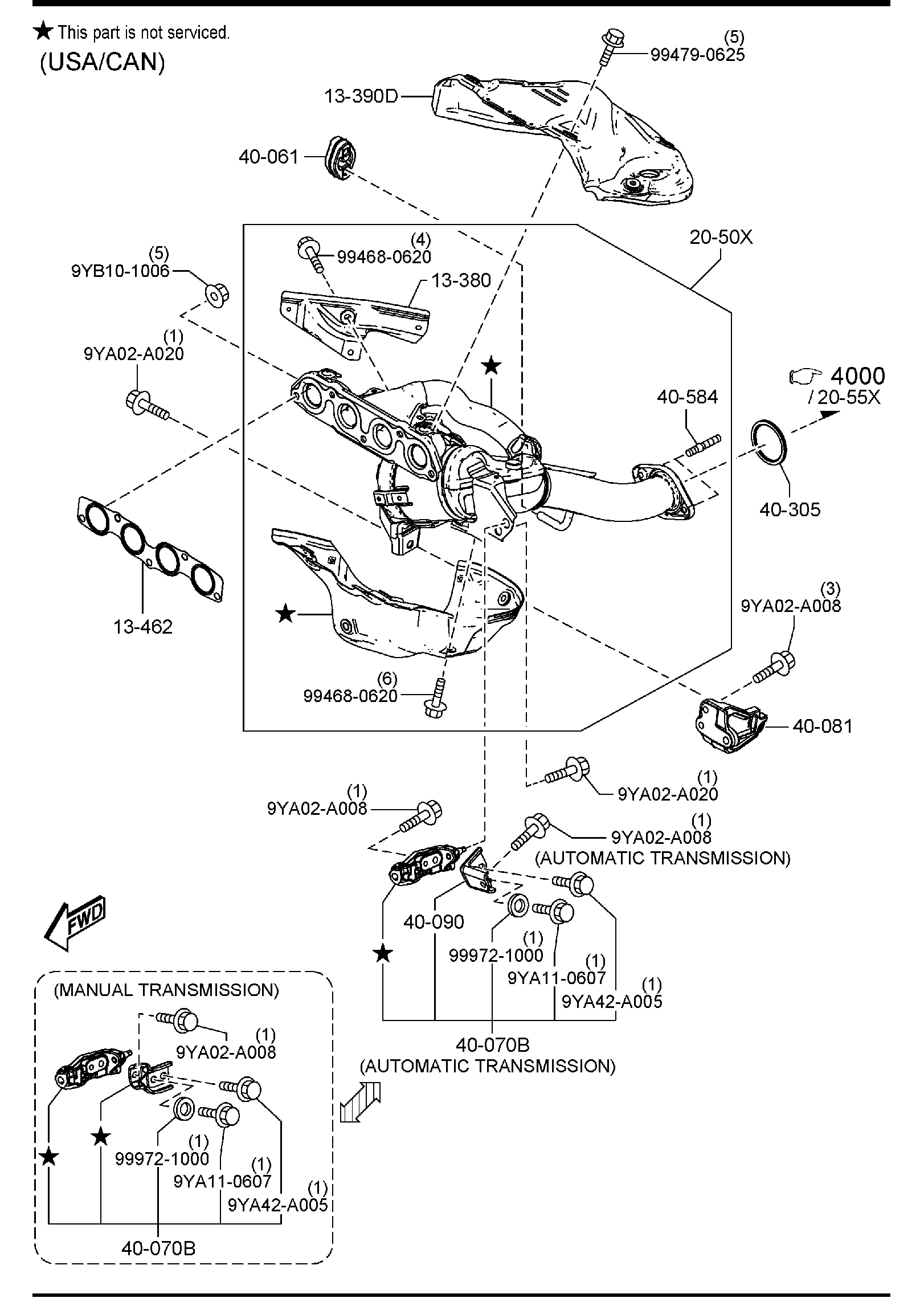 Diagram EXHAUST MANIFOLD (GASOLINE)(W/O TURBO) for your 2017 Mazda CX-5   