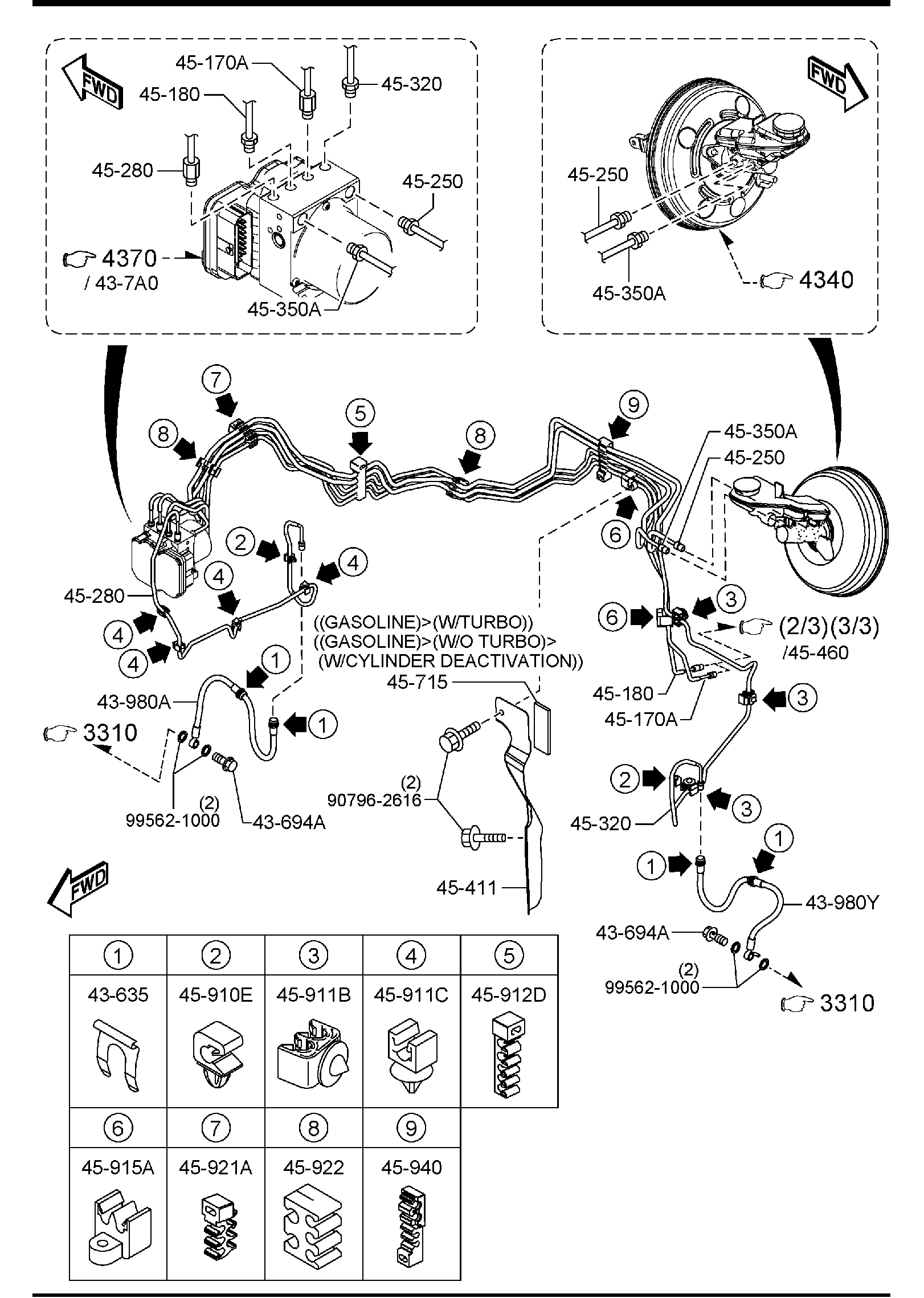 Diagram BRAKE PIPINGS for your 2016 Mazda Mazda3 2.0L MT 2WD HATCHBACK ITR (VIN Begins: JM1) 