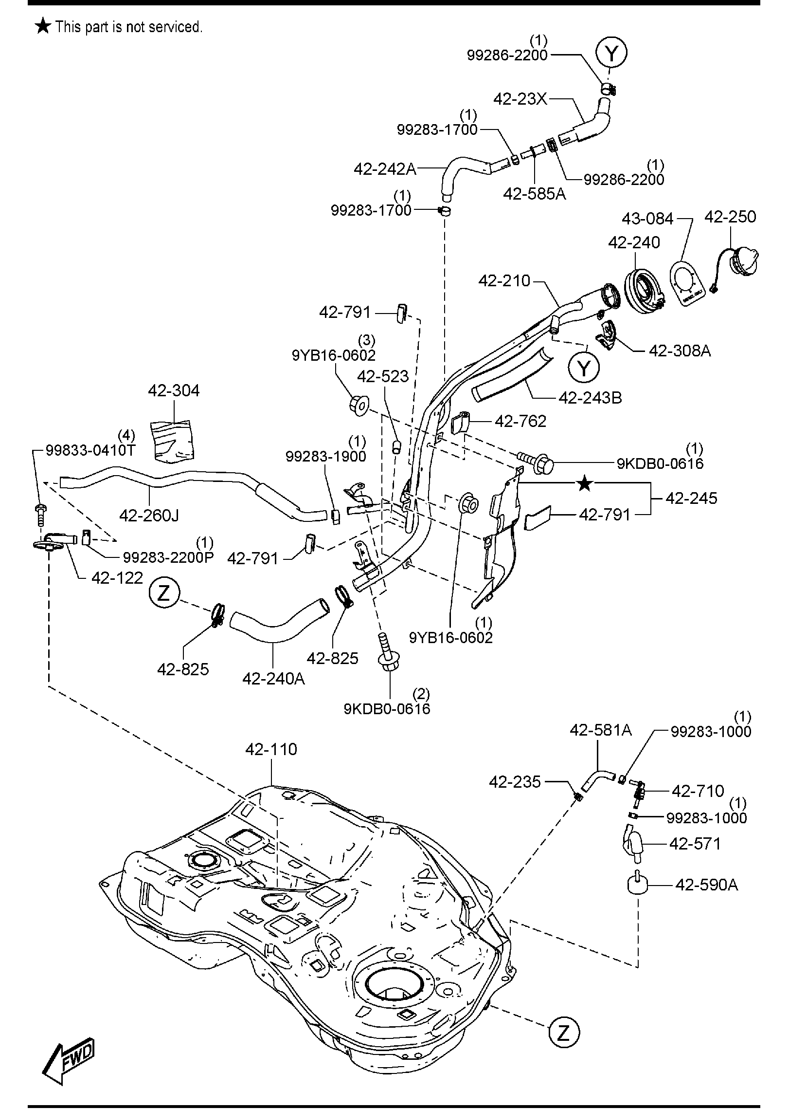 Diagram FUEL TANK (DIESEL) for your 2025 Mazda CX-30   