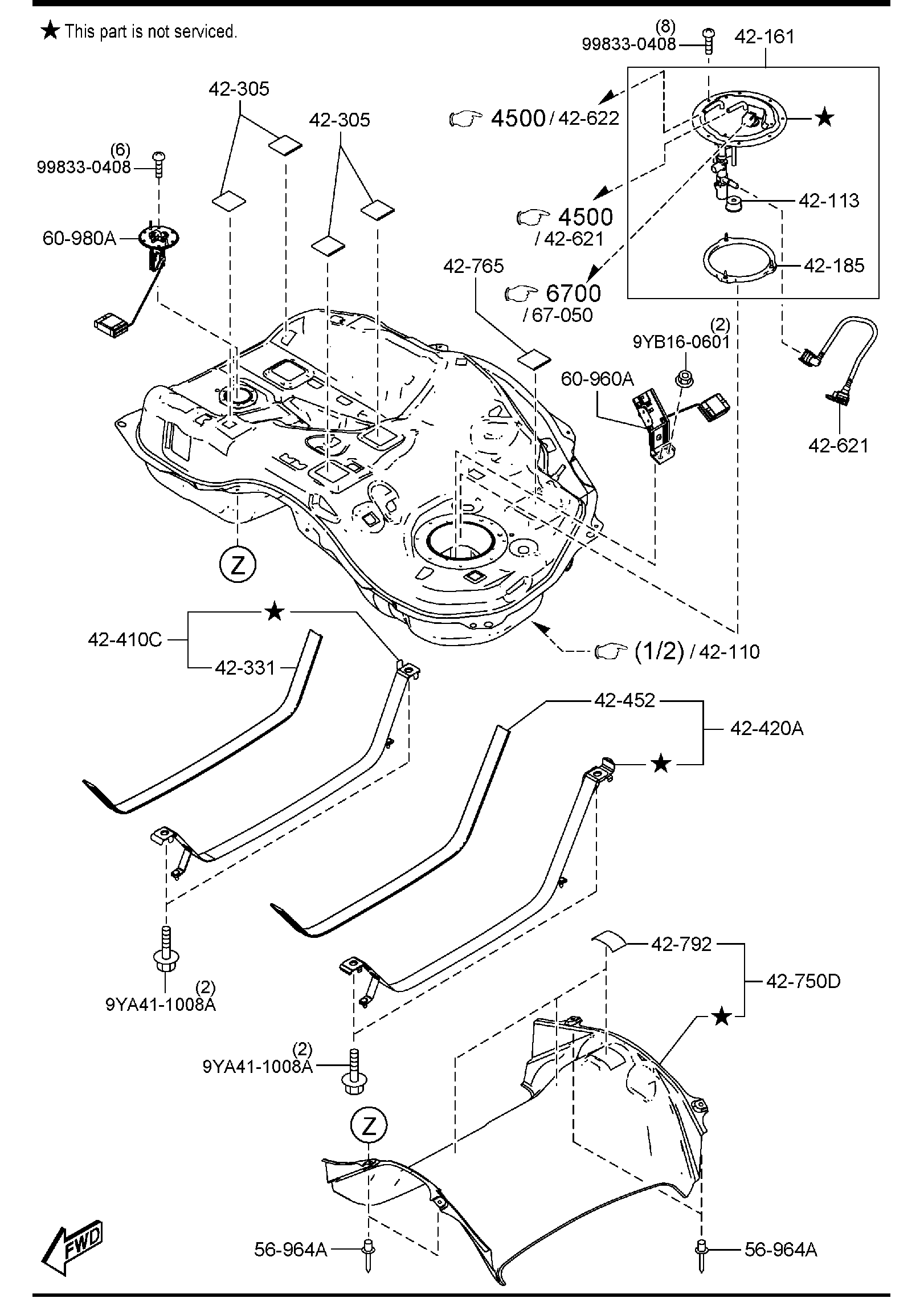 Diagram FUEL TANK (DIESEL) for your 2025 Mazda CX-30   