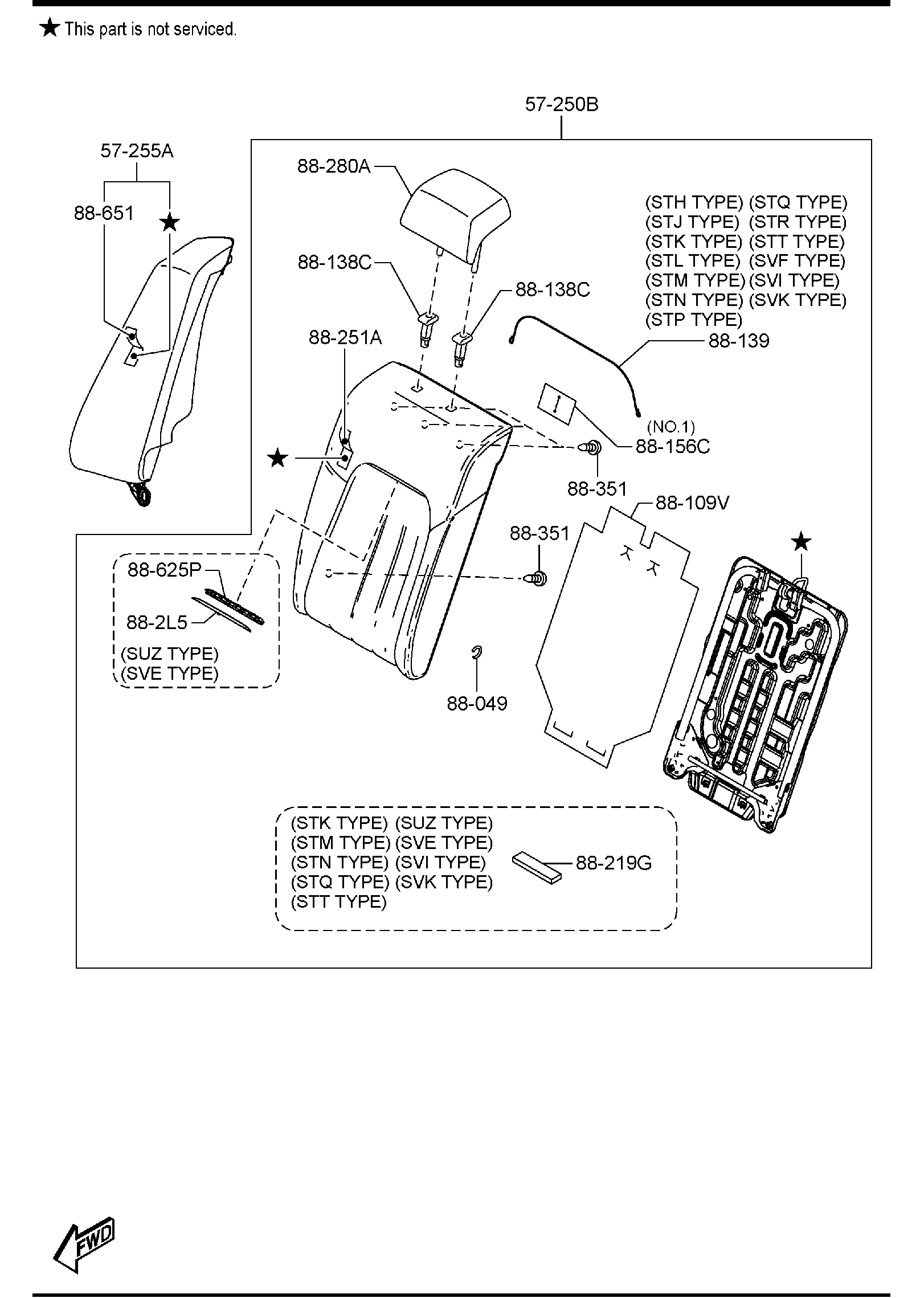 Diagram REAR SEATS for your 2011 Mazda MX-5 Miata   