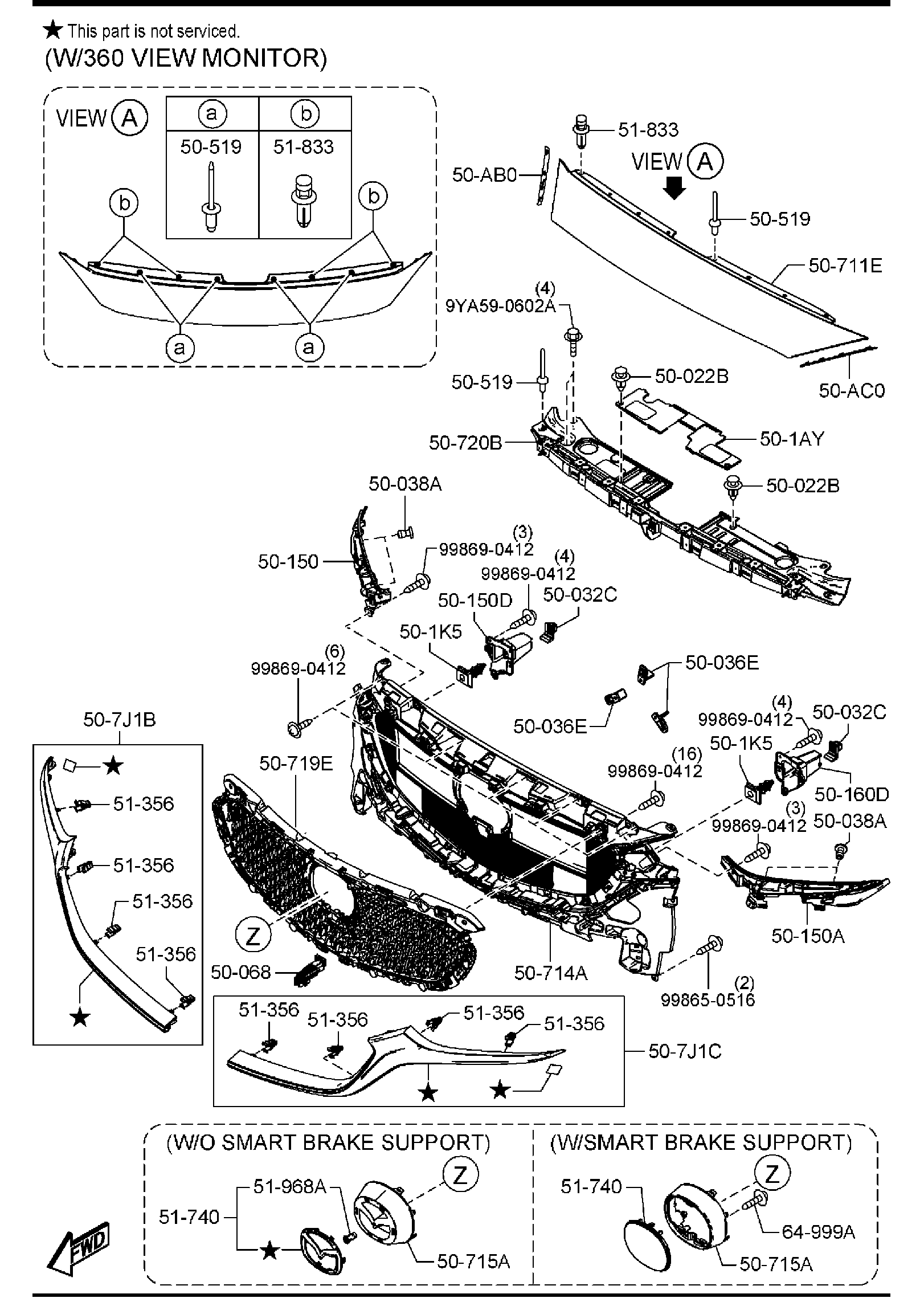 Diagram RADIATOR GRILLE for your Mazda