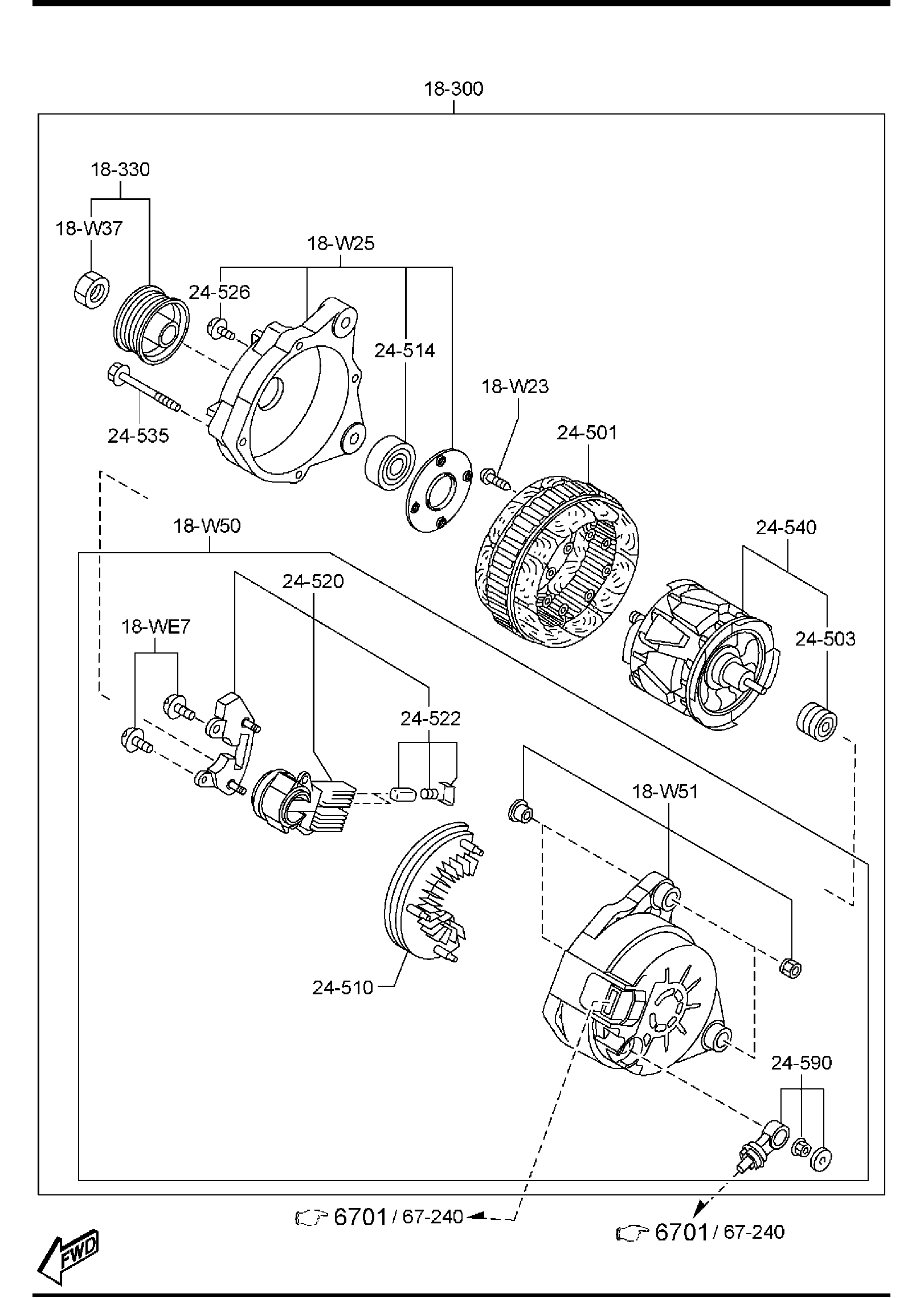 Full size assembly image of ALTERNATOR (W/TURBO) (1/1)